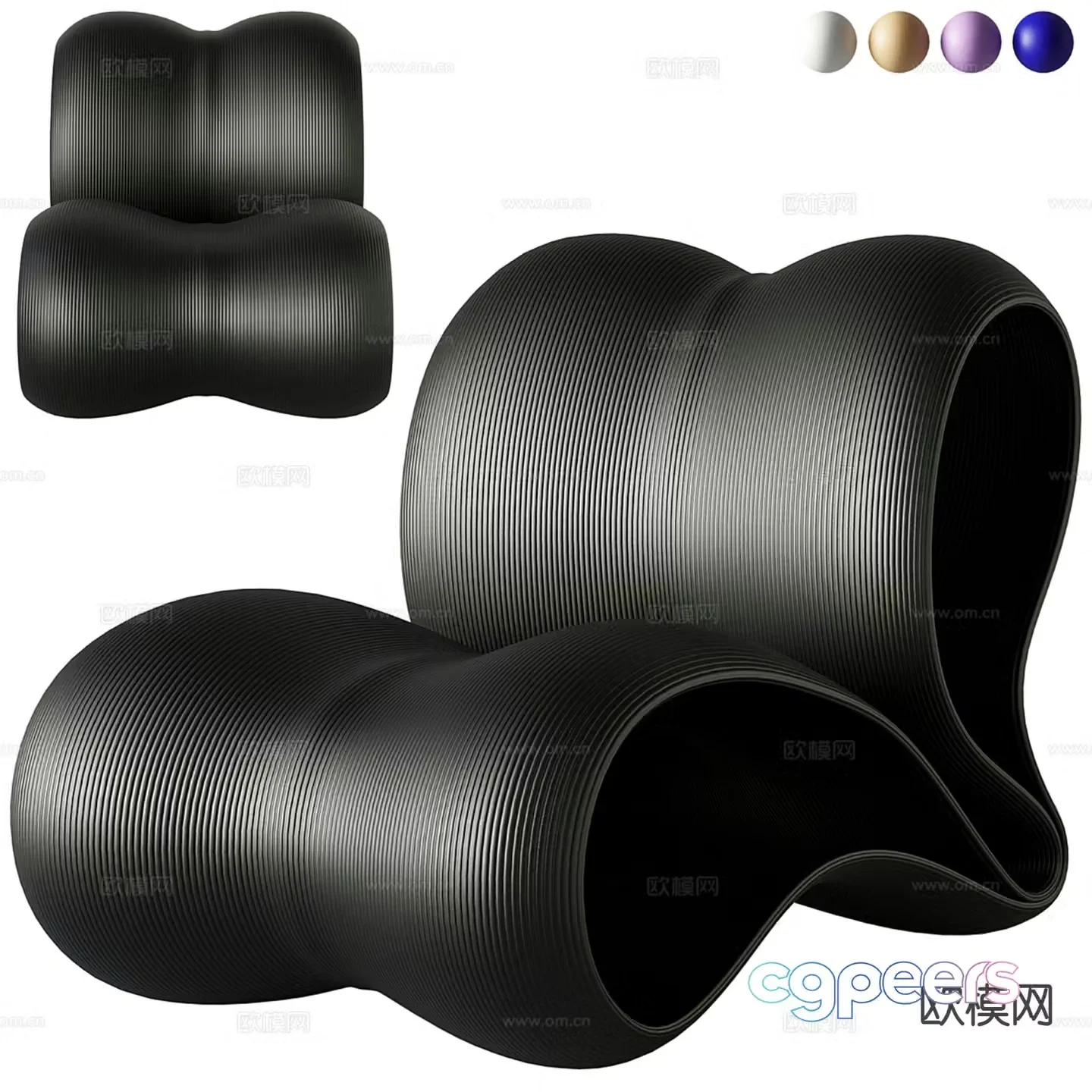 Eburet modern chair special shaped leisure chair 3d model