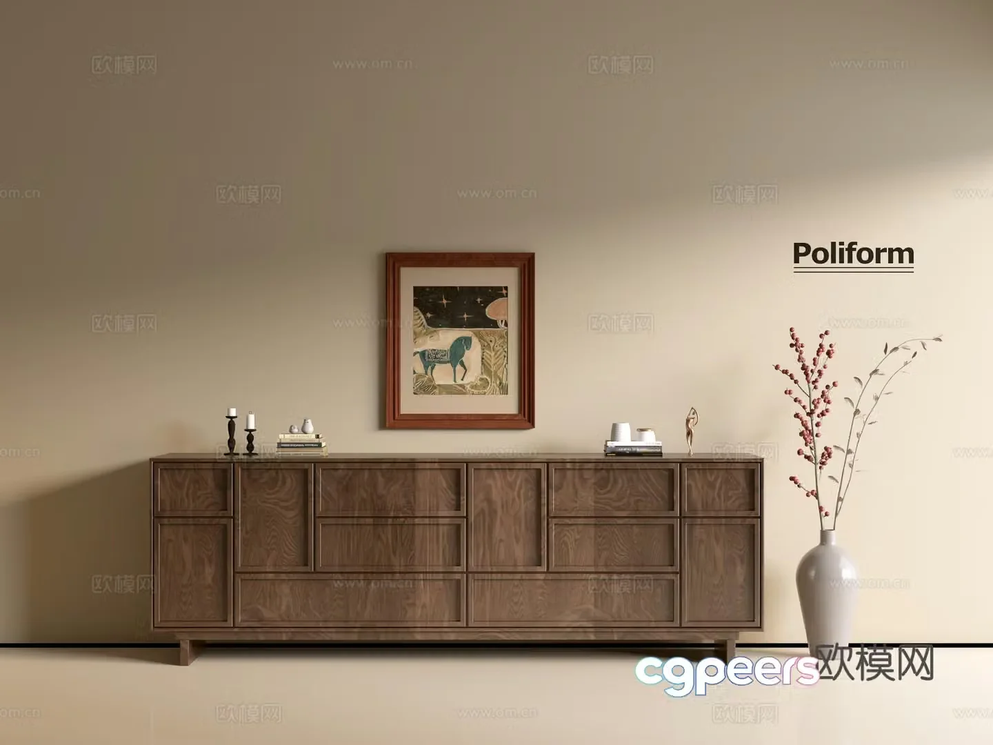 Modern wood grain cabinet ins wind minimalist wind cabinet whole cabinet sideboard balcony cabinet storage 3D model