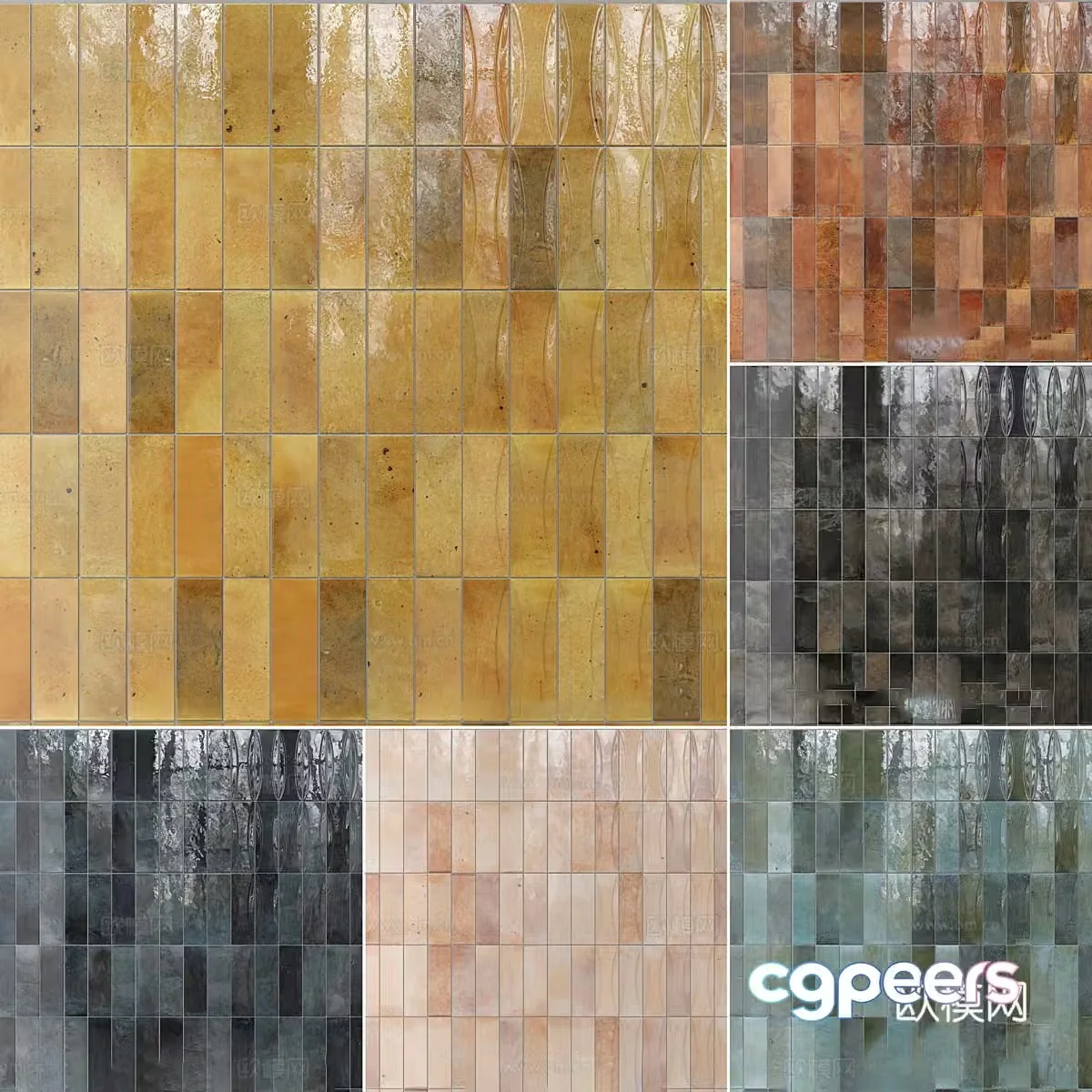 New Chinese tile mosaic 3d model
