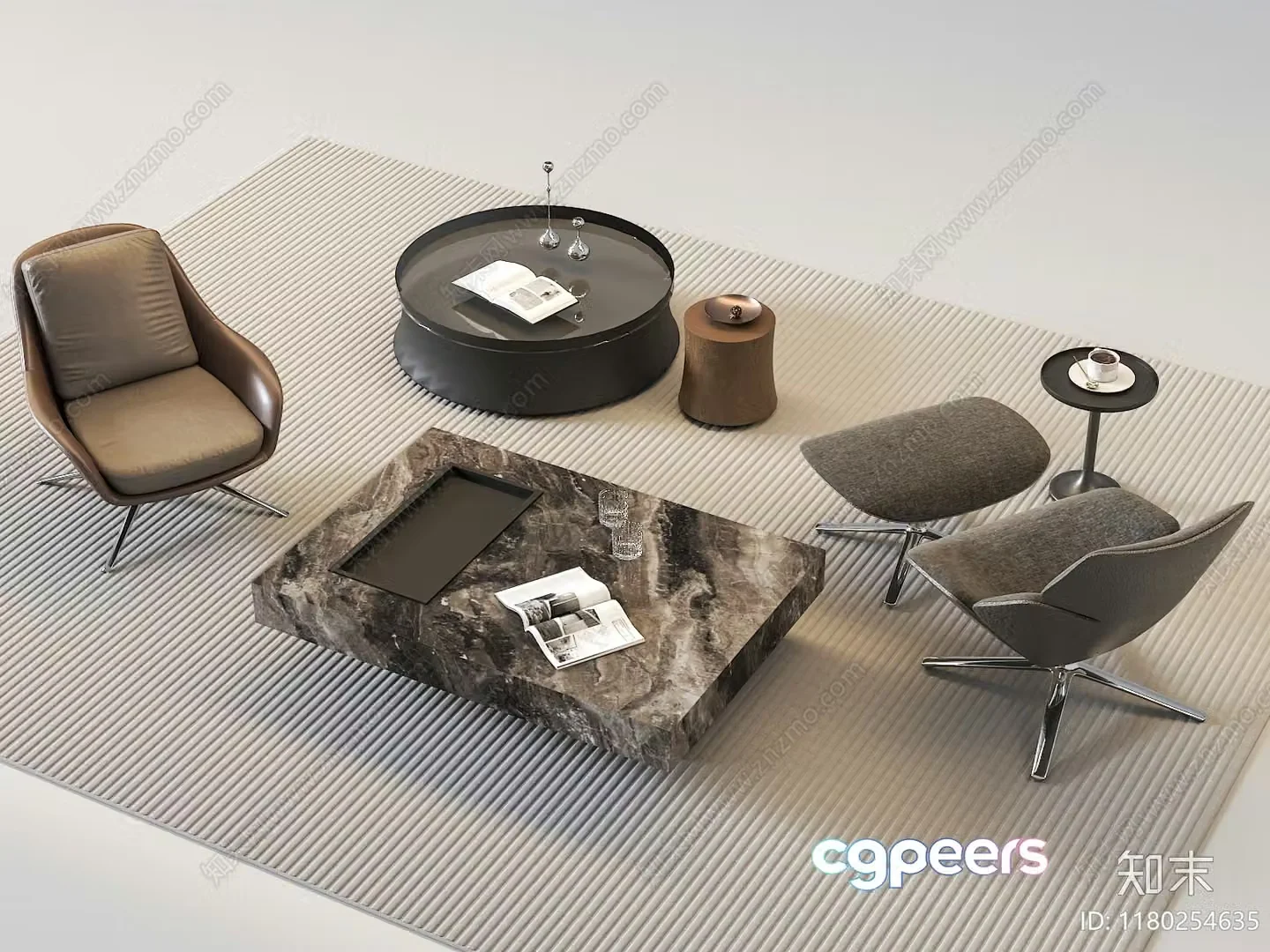 Modern Living Room 3D Model – 831 – VRAY Render