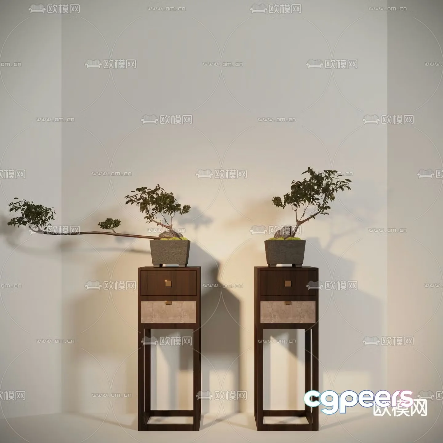 New Chinese potted plant 3D model