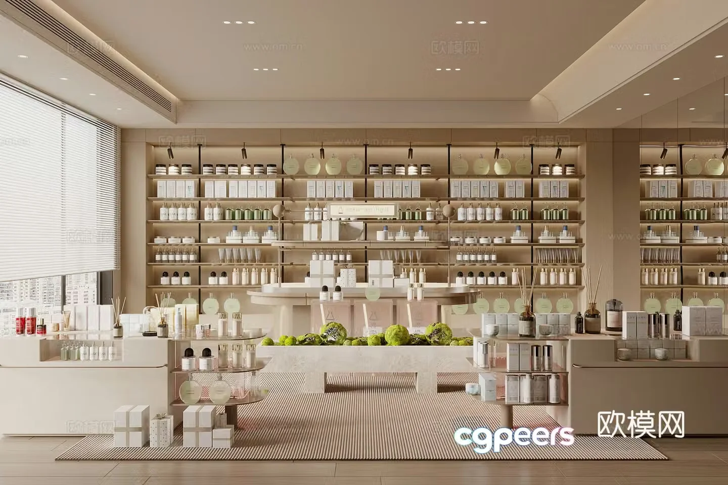 Modern cosmetics store 3d model