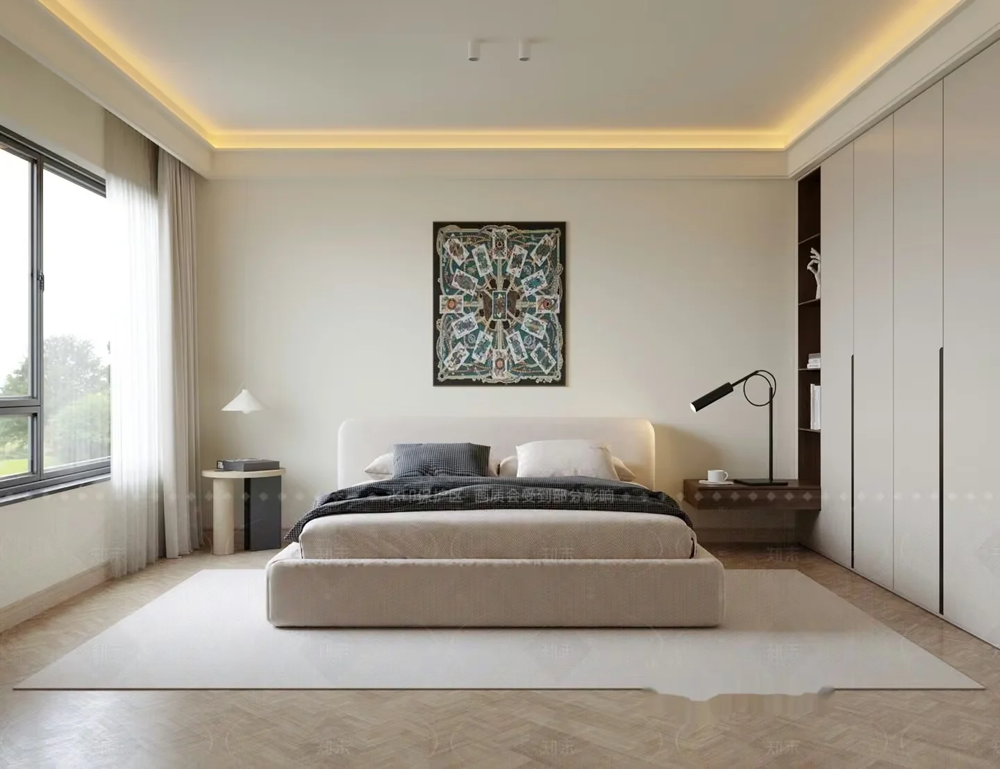 Modern Minimalist Bedroom 3D Model – 5216 – VRAY Render