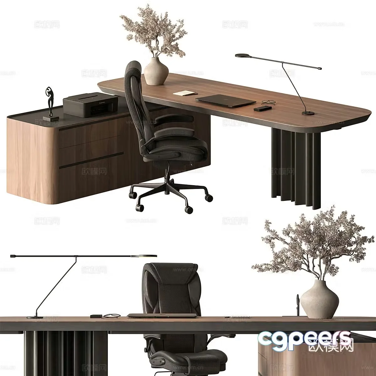 New Chinese style manager office desk chair 3d model