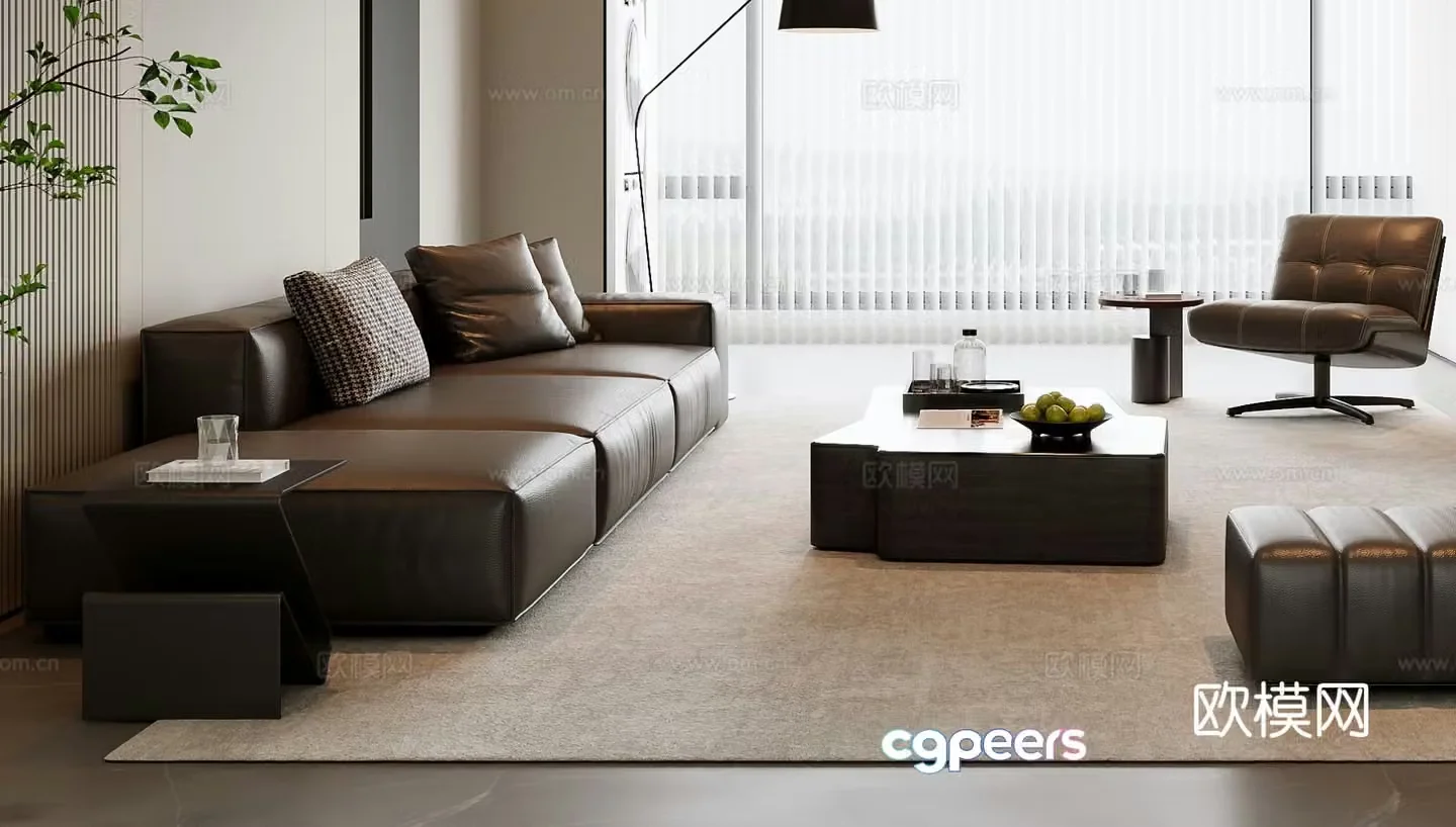 Italian sectional sofa 3d model