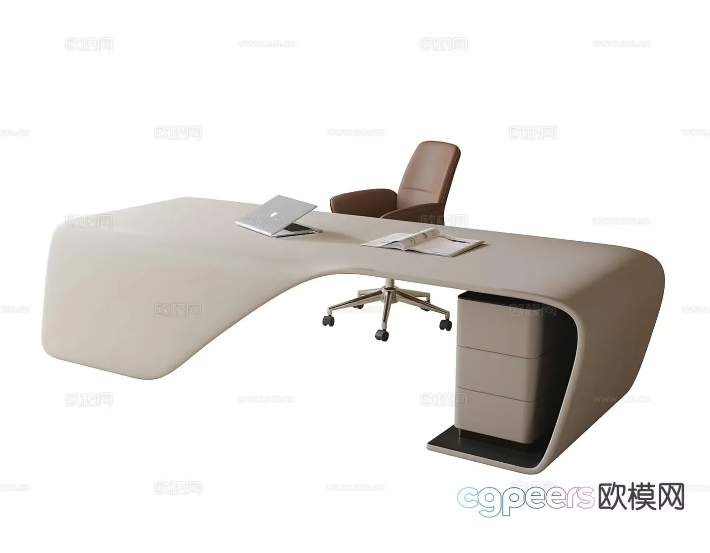 Modern desk desk executive desk boss desk 3d model