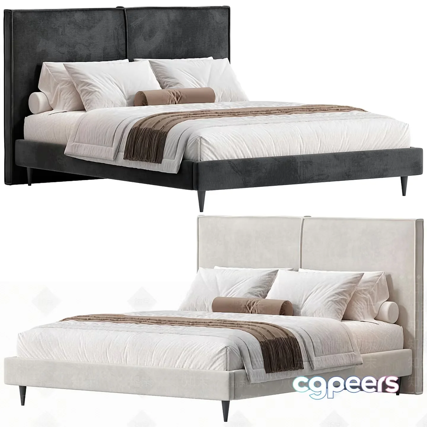 Modern Bed Designs 3D Model – 13465 – CORONA Render