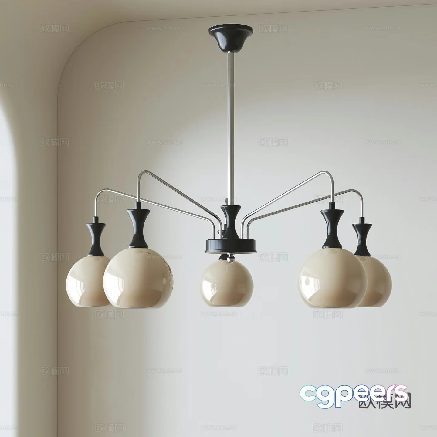 French medieval chandelier 3d model