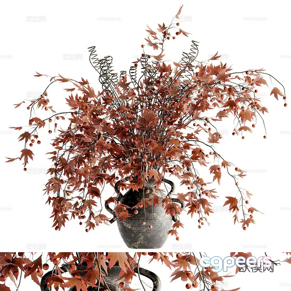 New Chinese style waive vase flower art 3D model
