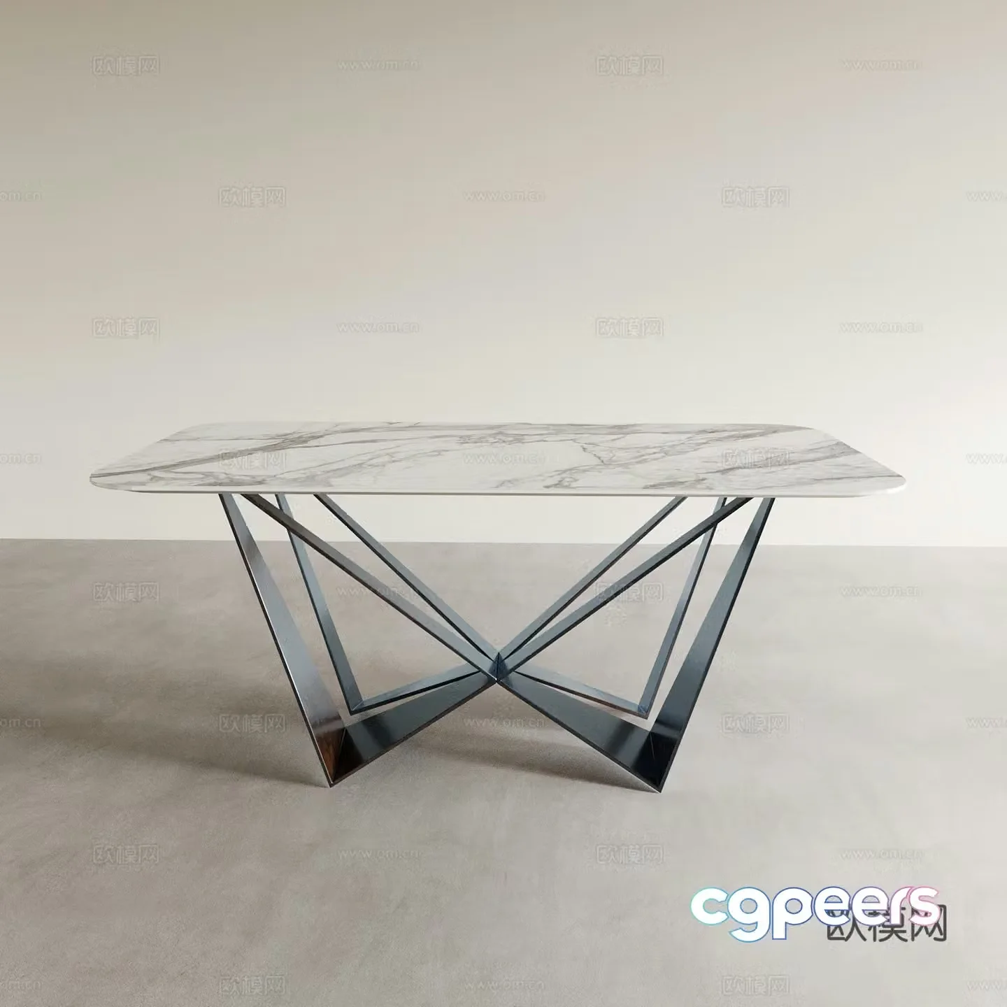 Modern dining table tea table desk long table square table 3d model
