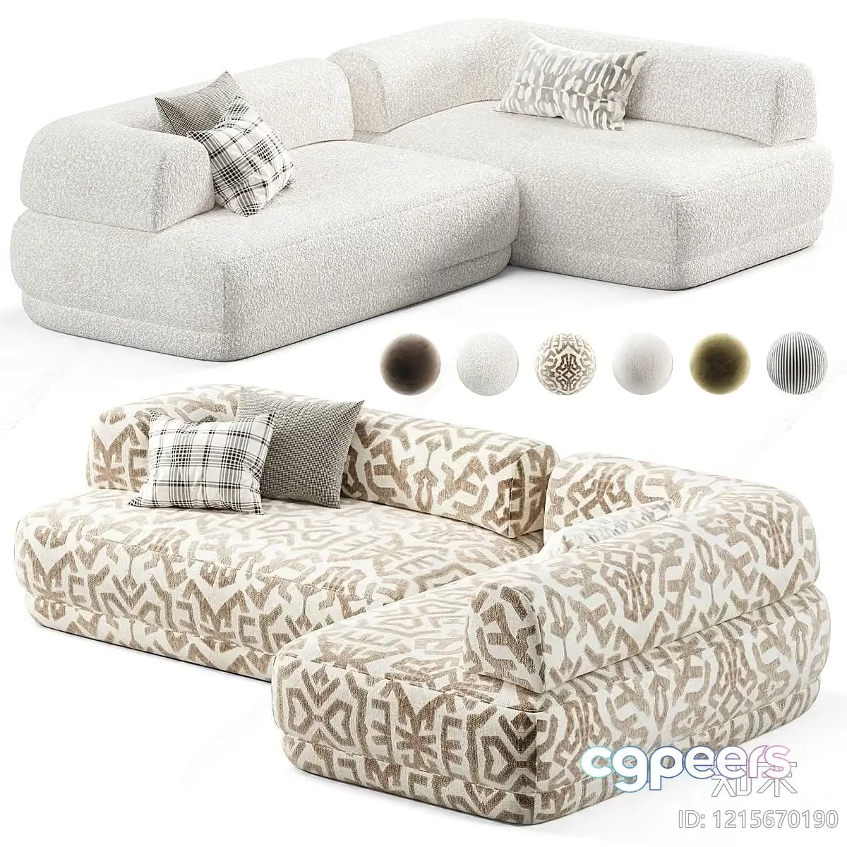 Modern Sectional Sofa 3D Model – 13763 – VRAY Render