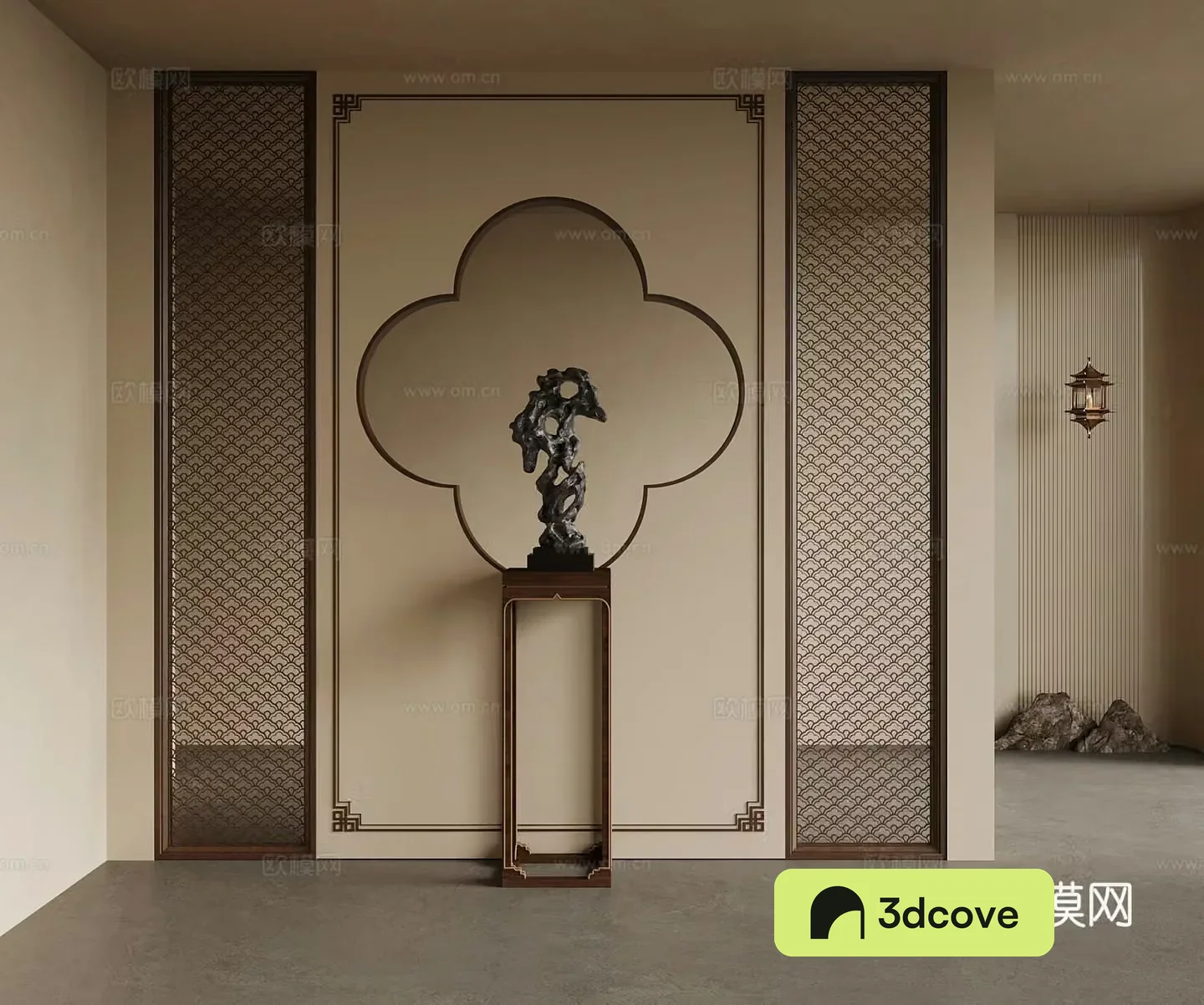 New Chinese style entrance partition Song style entrance