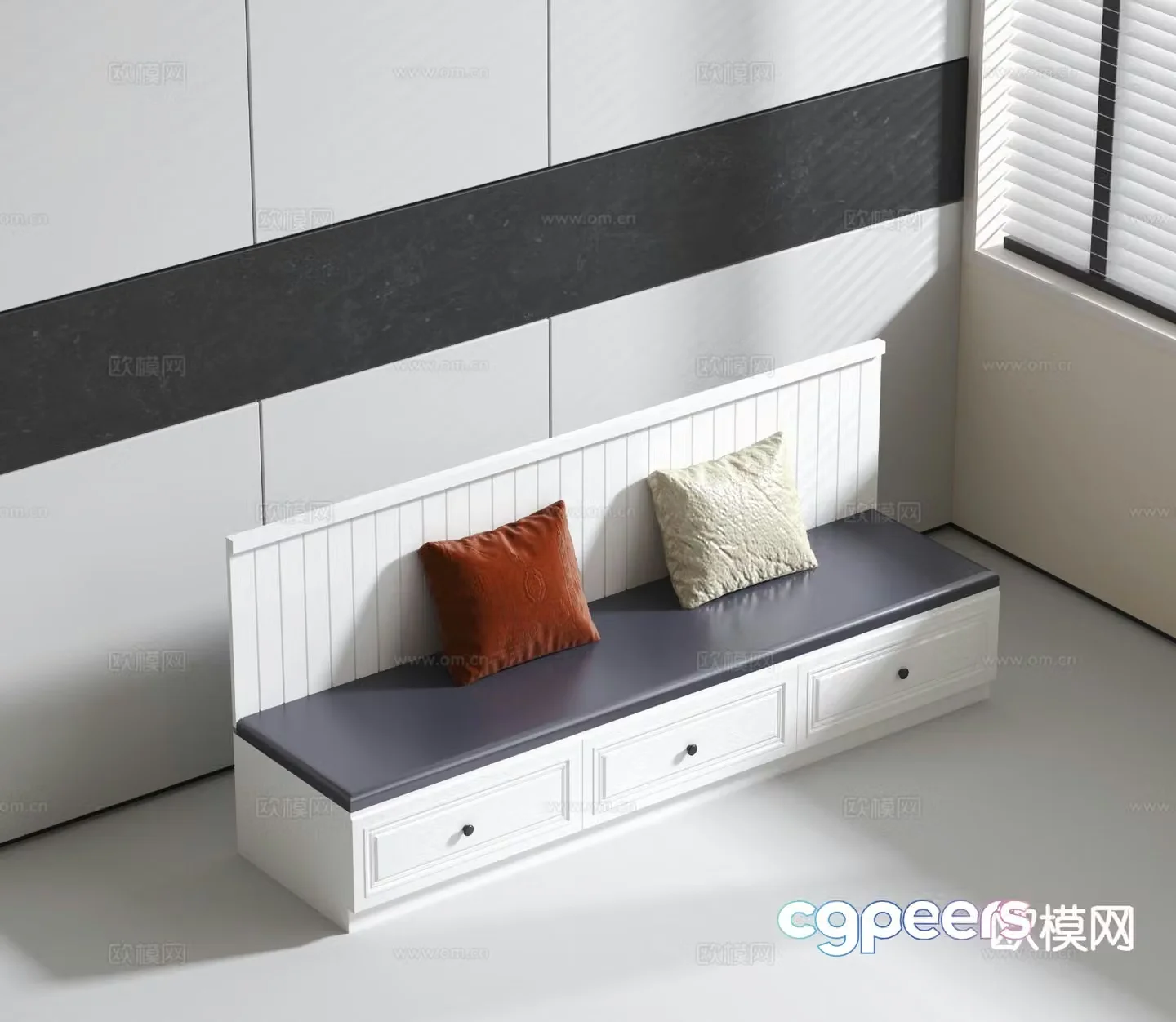 Modern booth sofa 3d model