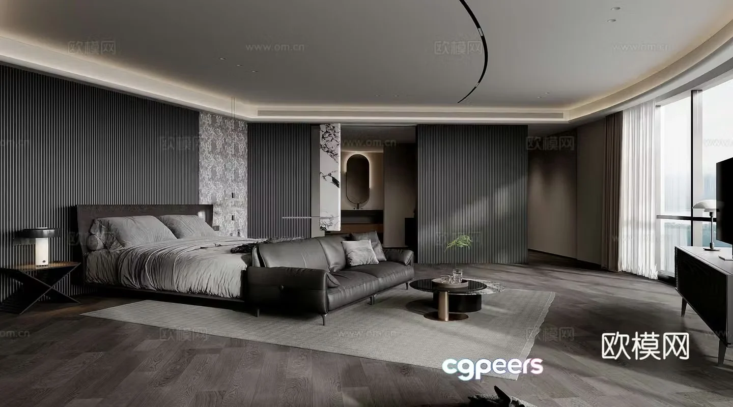 Modern suite bedroom master bedroom 3d model