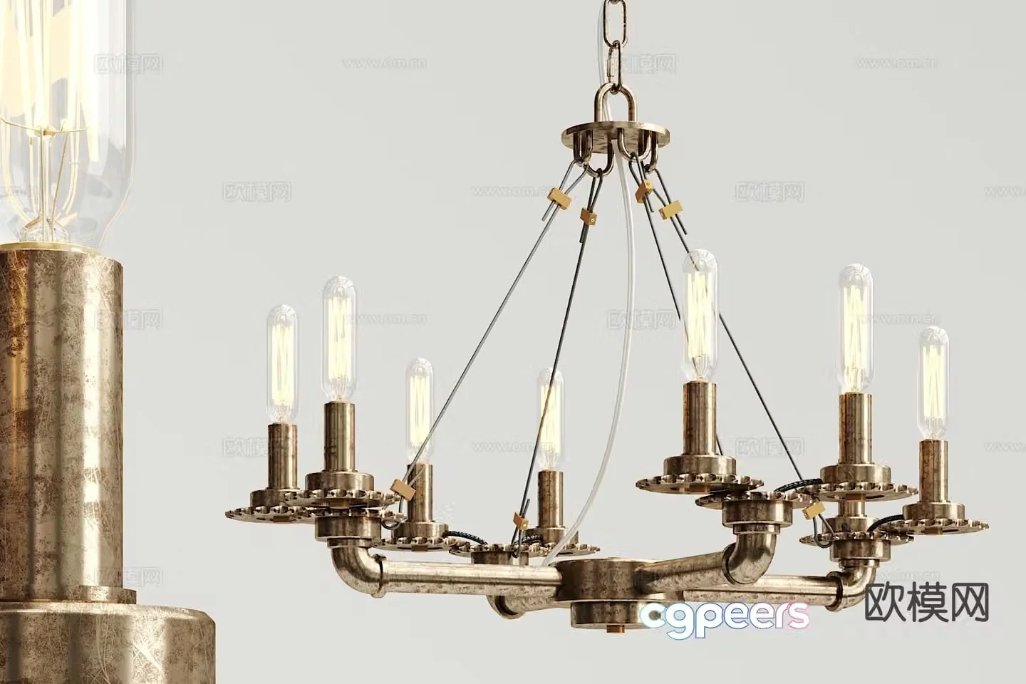 Simple European chandelier hall chandelier 3d model