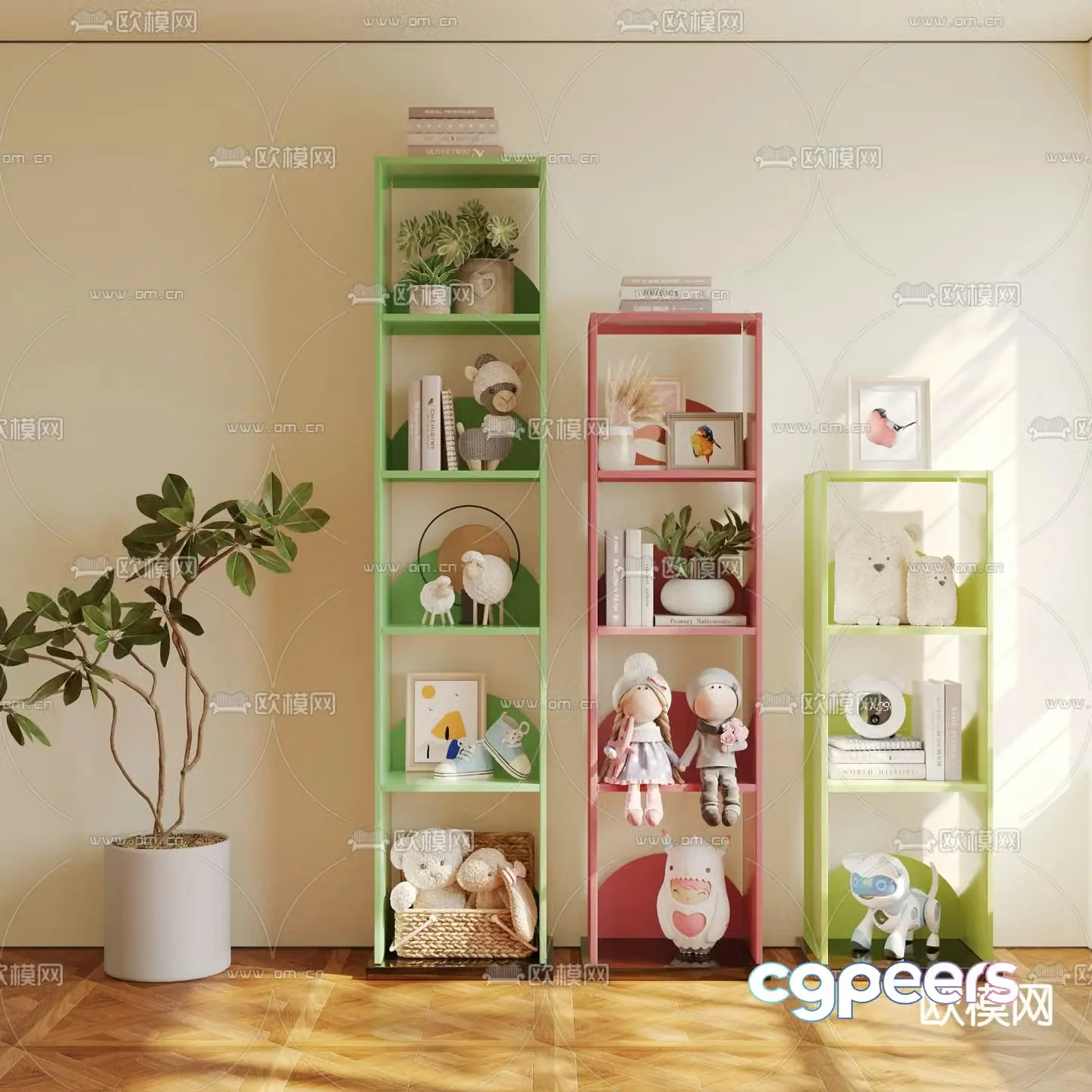 Children’s bookshelf 3d model