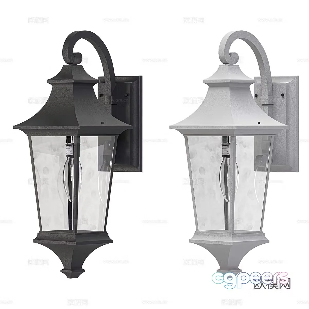 New Chinese style outdoor courtyard wall light 3D model