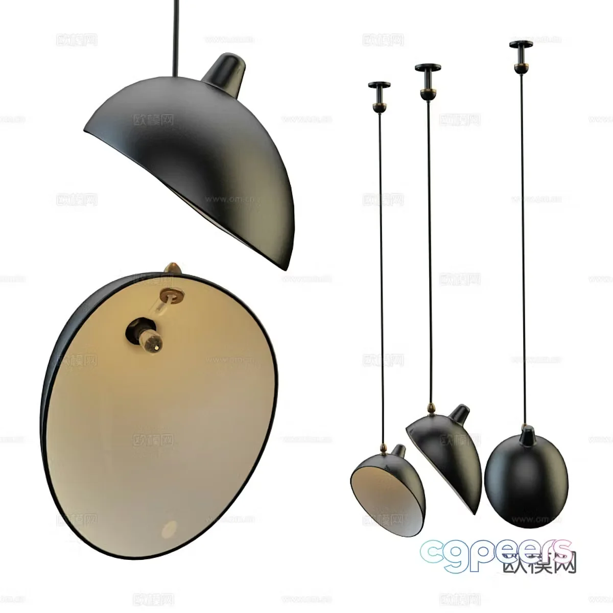Modern Italian metal decorative chandelier 3d model