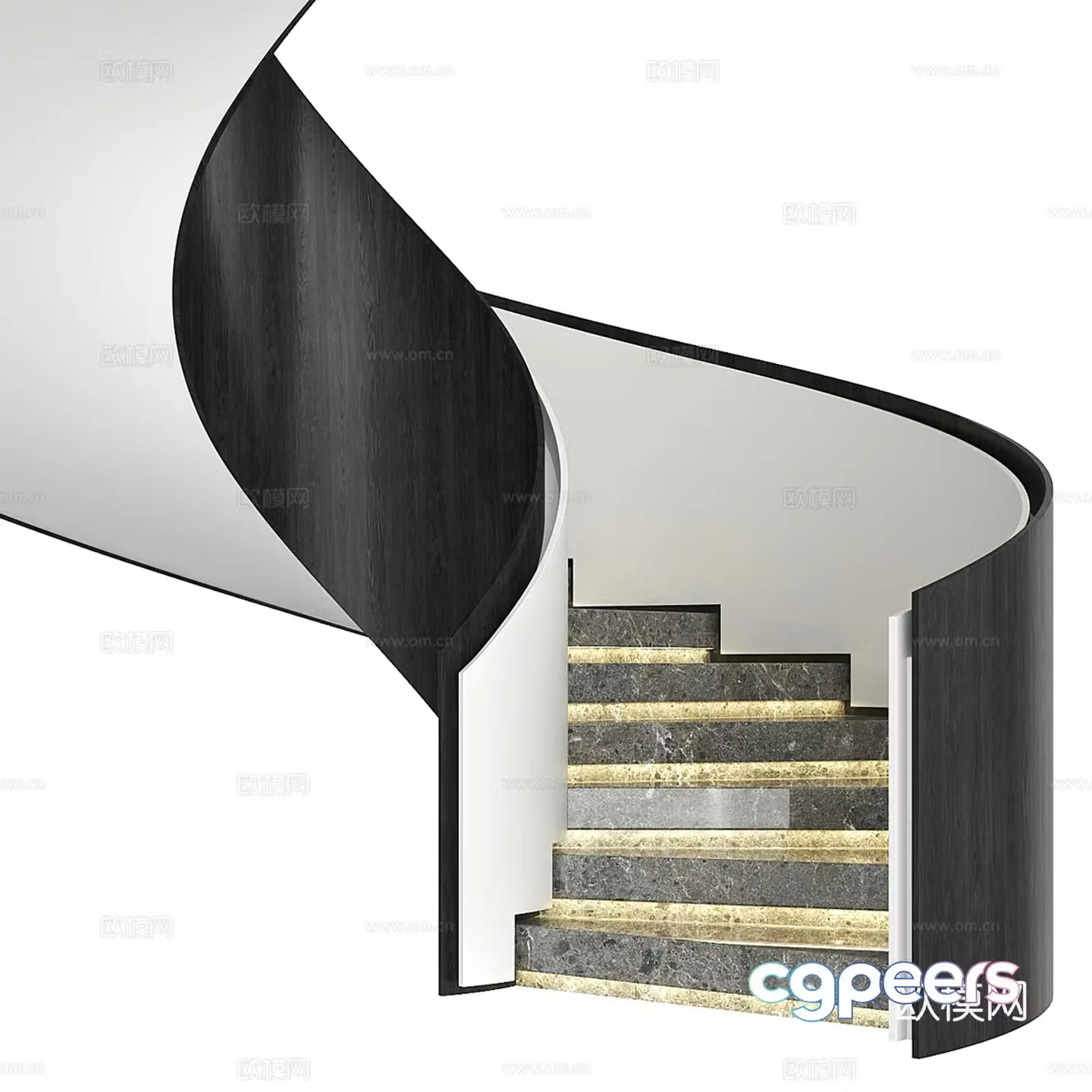 Modern spiral staircase 3d model