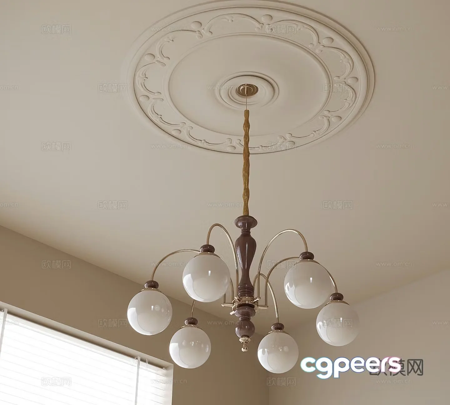 French chandelier hall chandelier 3d model