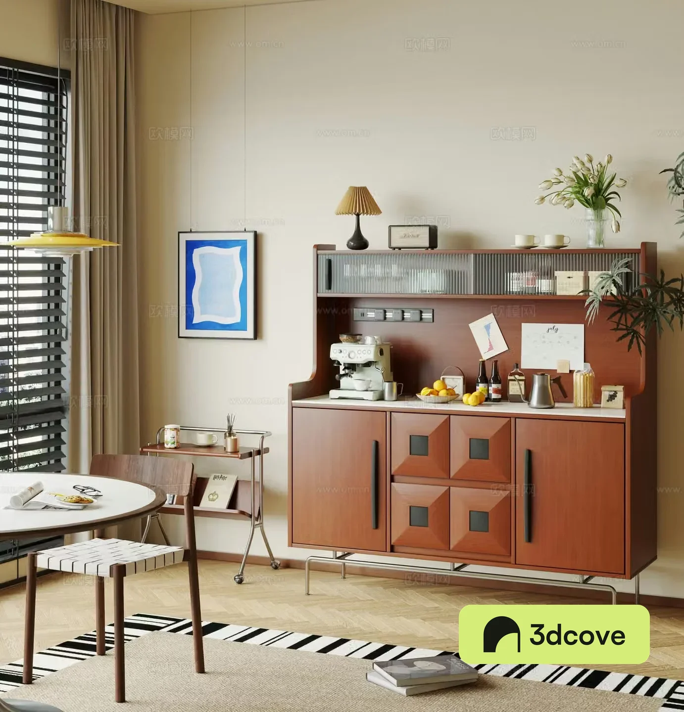 Modern retro solid wood sideboard medieval style sideboard finished sideboard