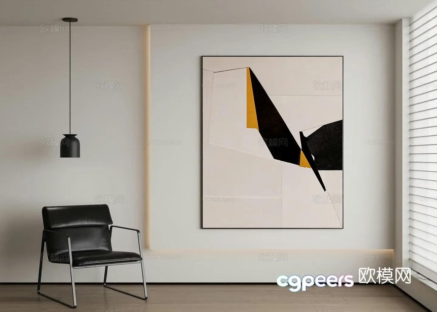 Modern abstract painting decorative painting 3d model
