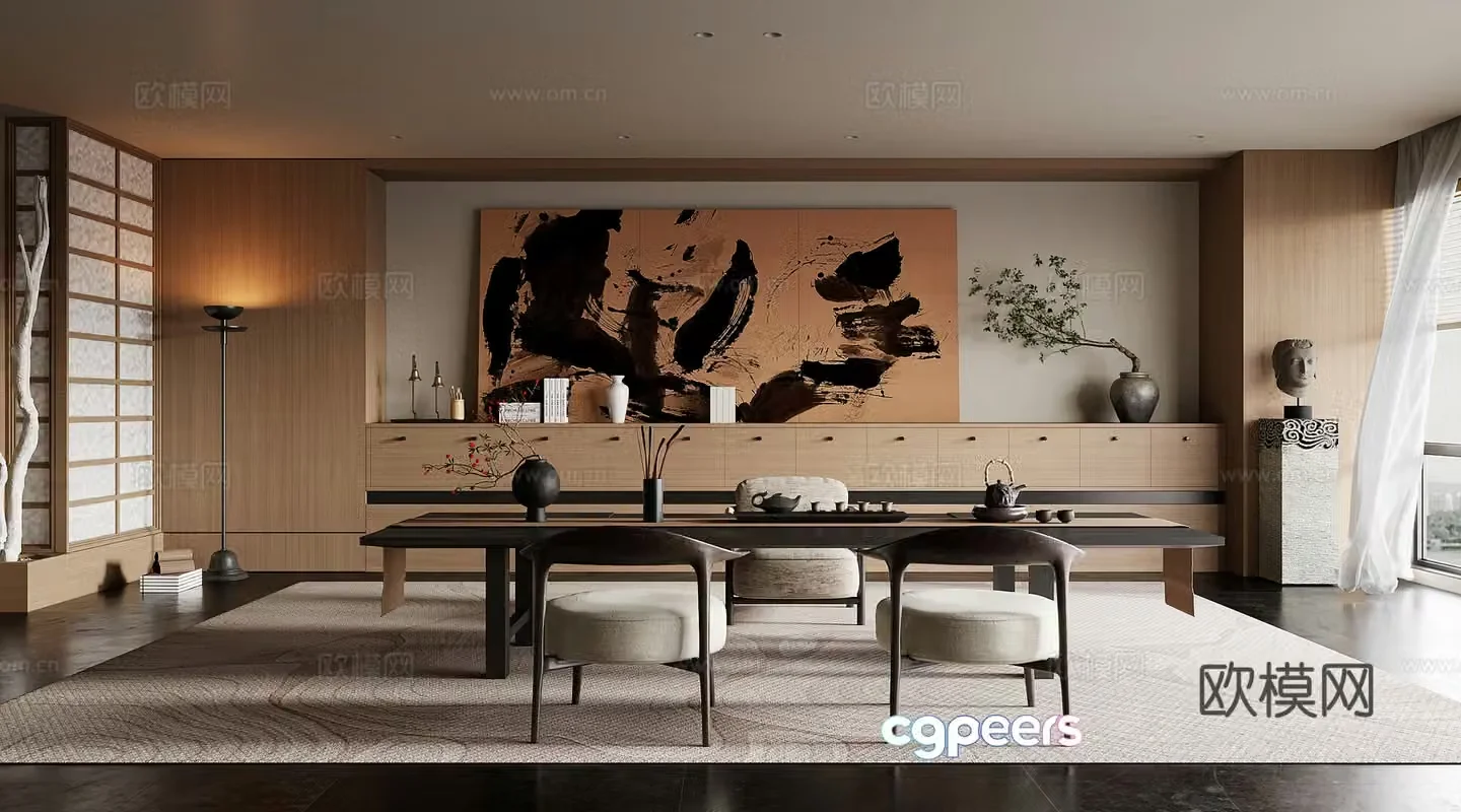 New Chinese tea room 3d model