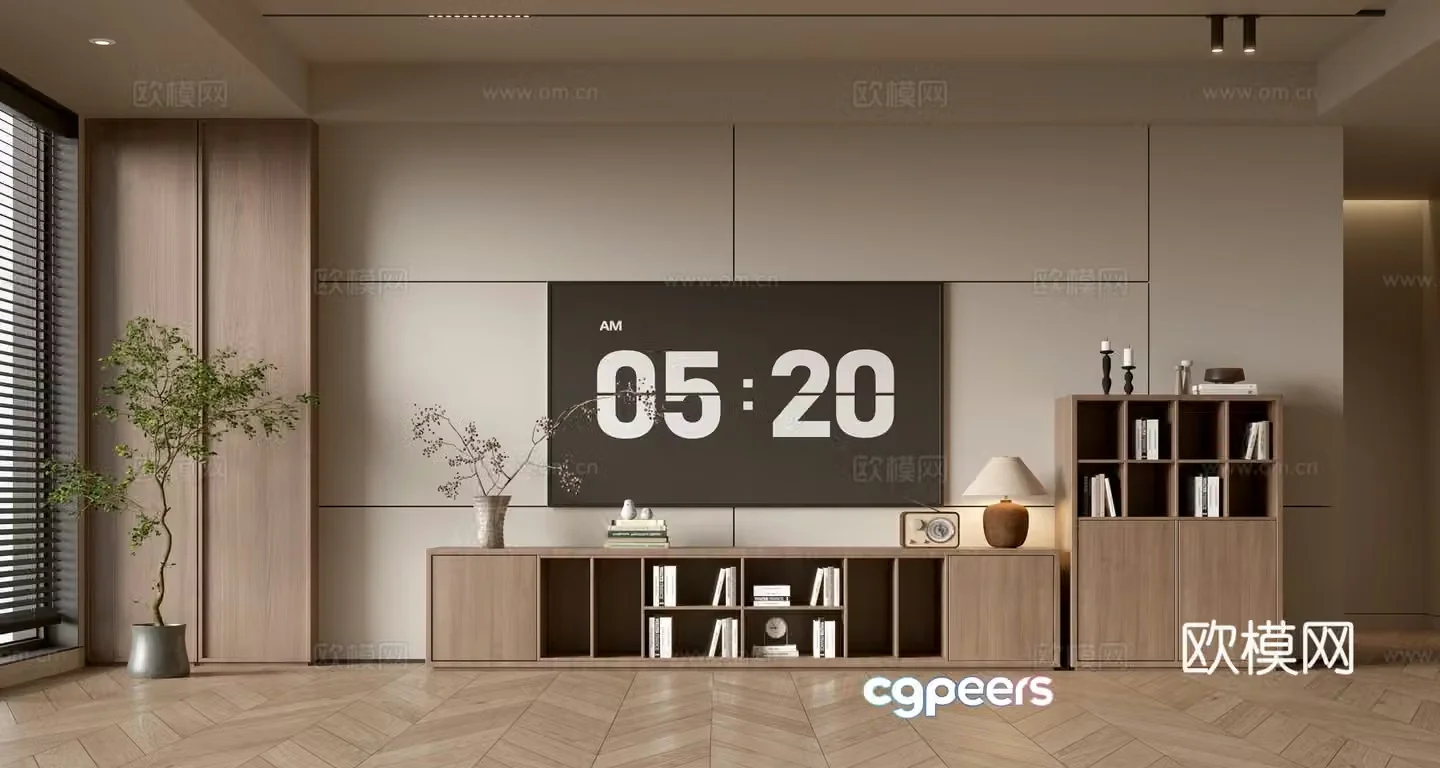 Wasabi TV background wall 3d model