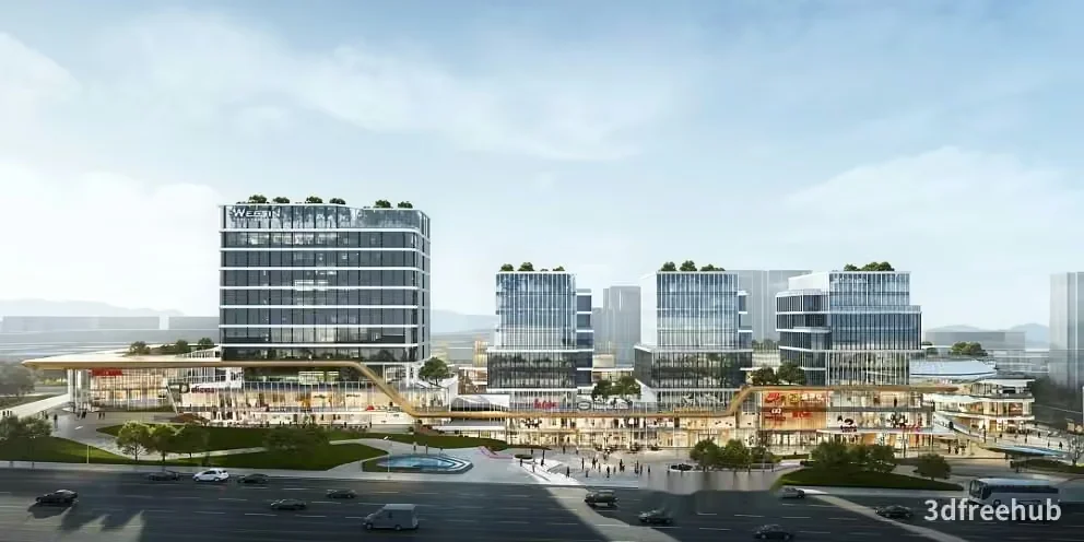 Cityscape With Modern Architecture 3D Model – 21519 – VRAY Render