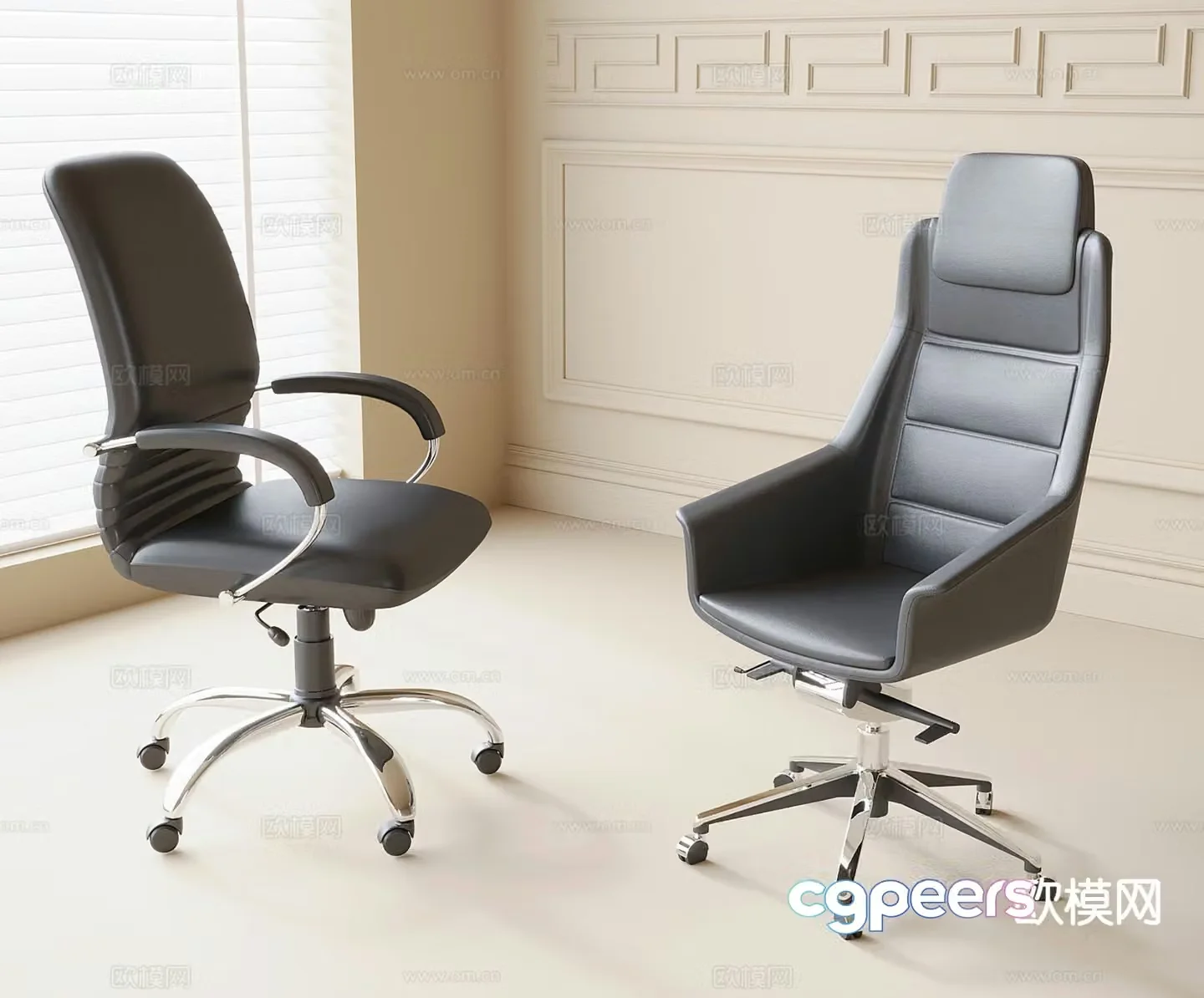 Modern office chair swivel chair boss chair 3d model