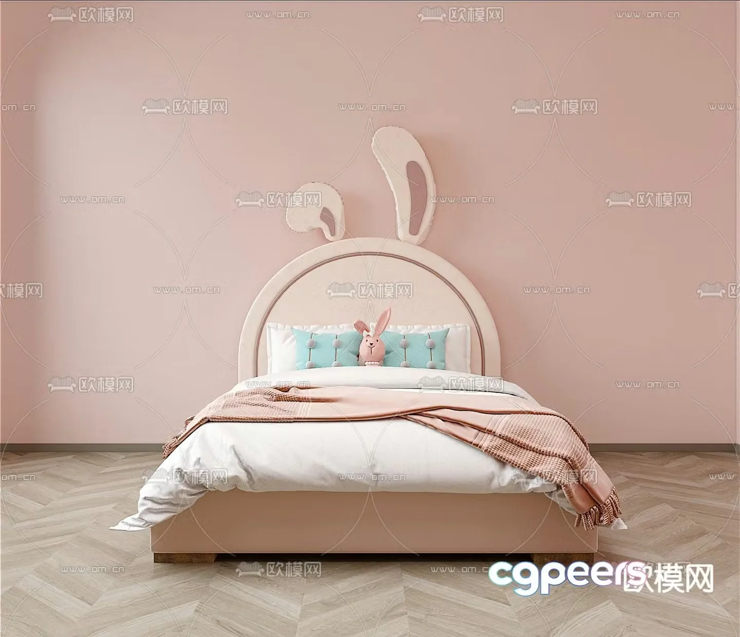 Modern children’s bed rabbit bed 3d model