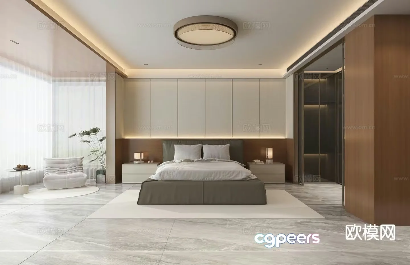 Modern bedroom master bedroom 3d model