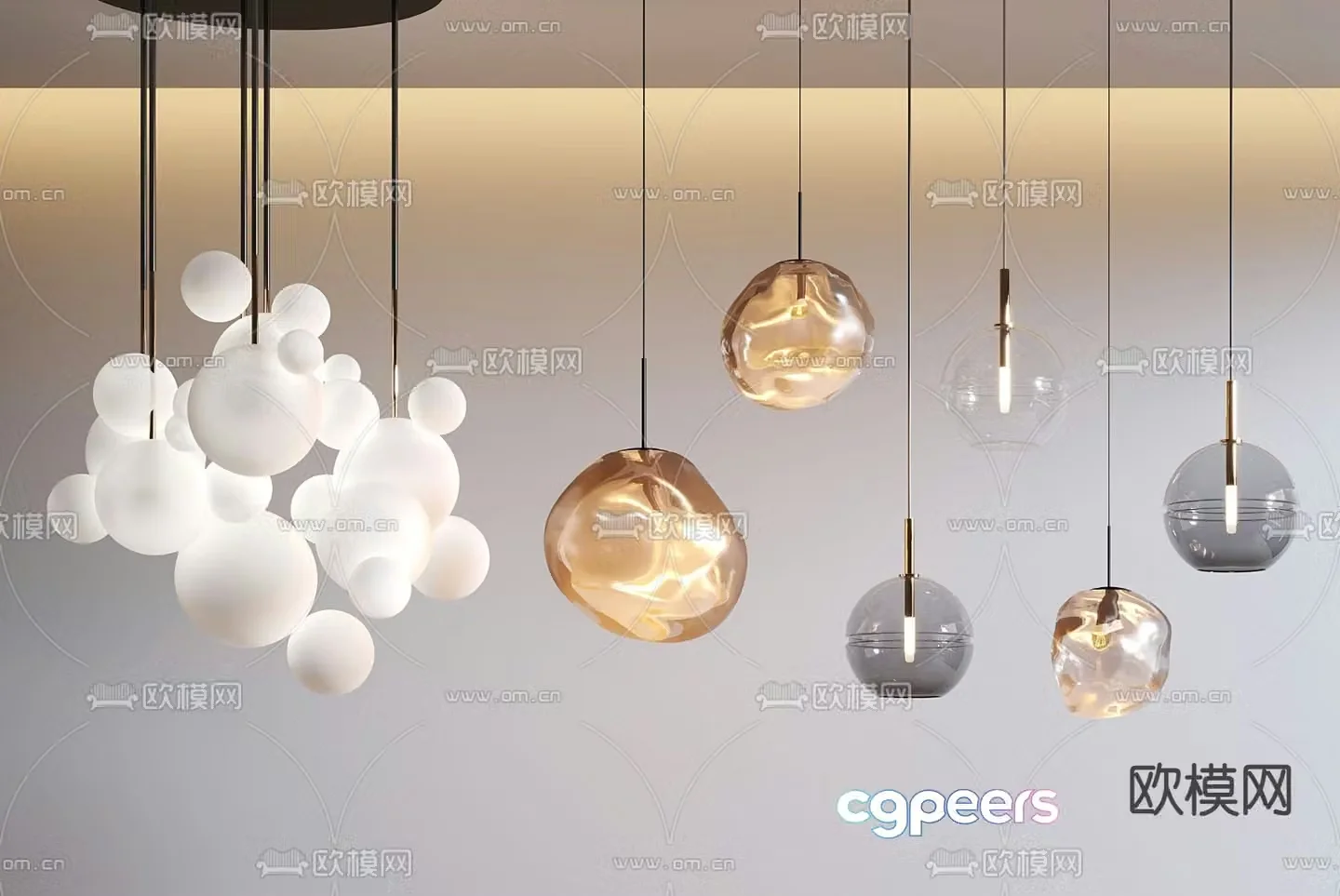 Glass chandelier art chandelier 3d model
