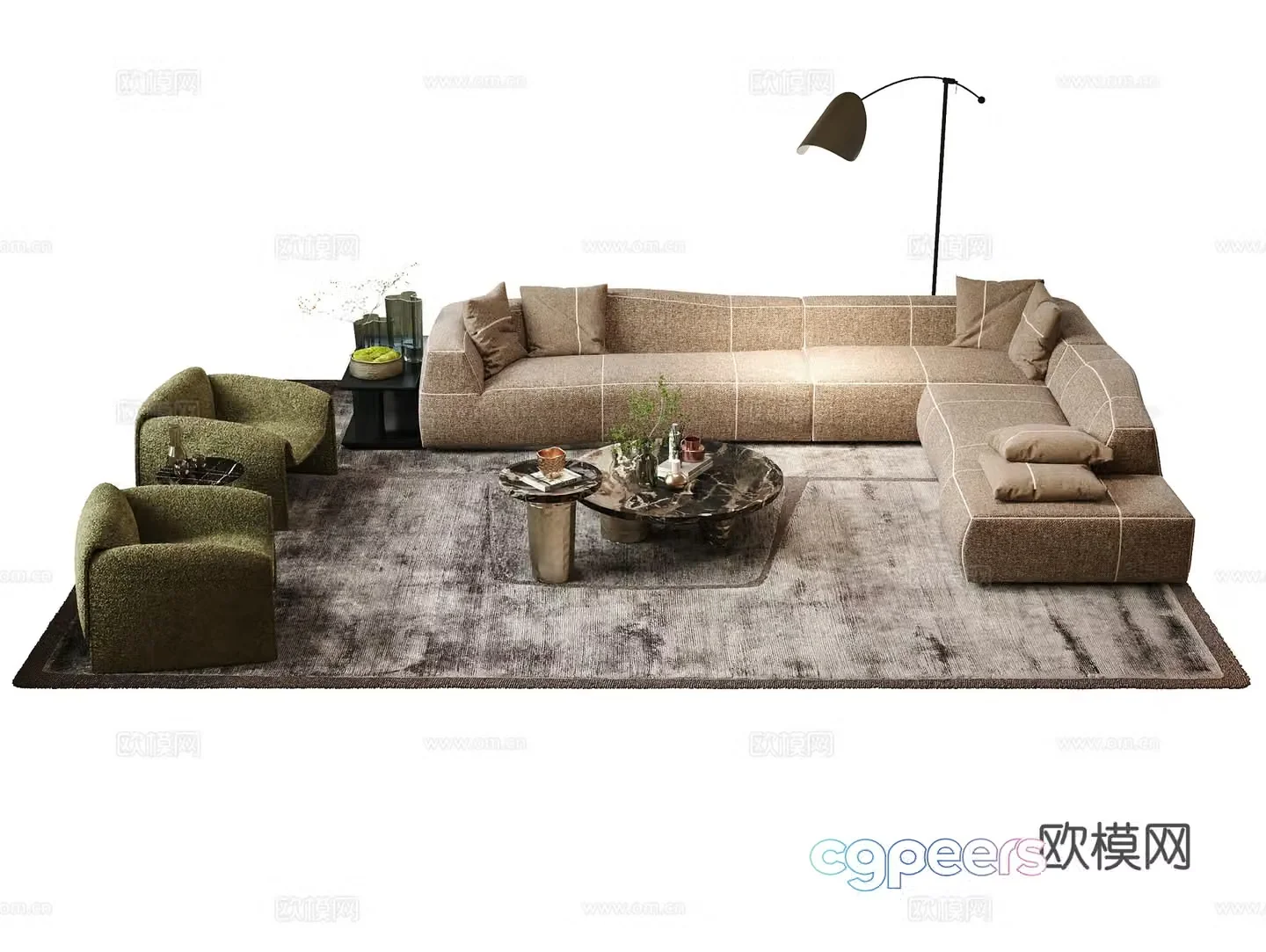 Modern sectional sofa 3d model