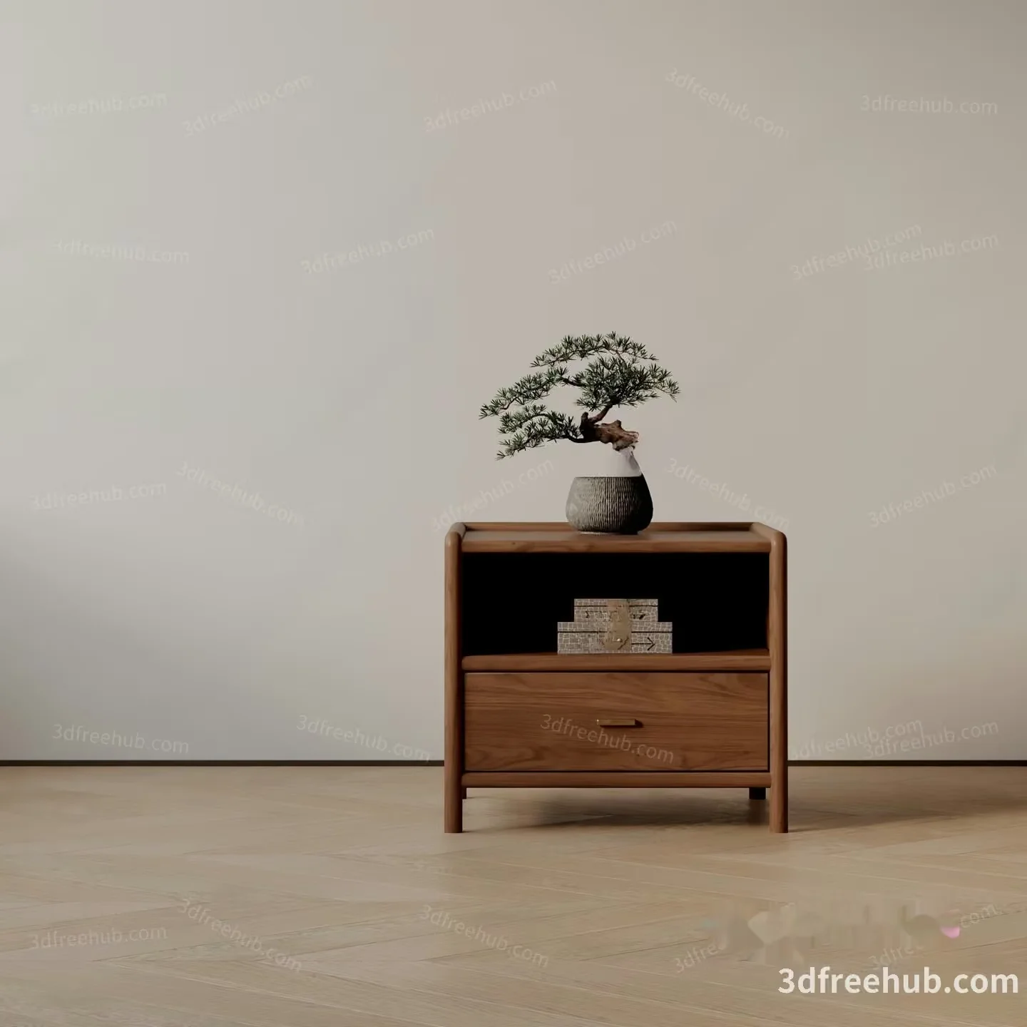 Wooden Side Table 3D Model – 20566 – VRAY Render