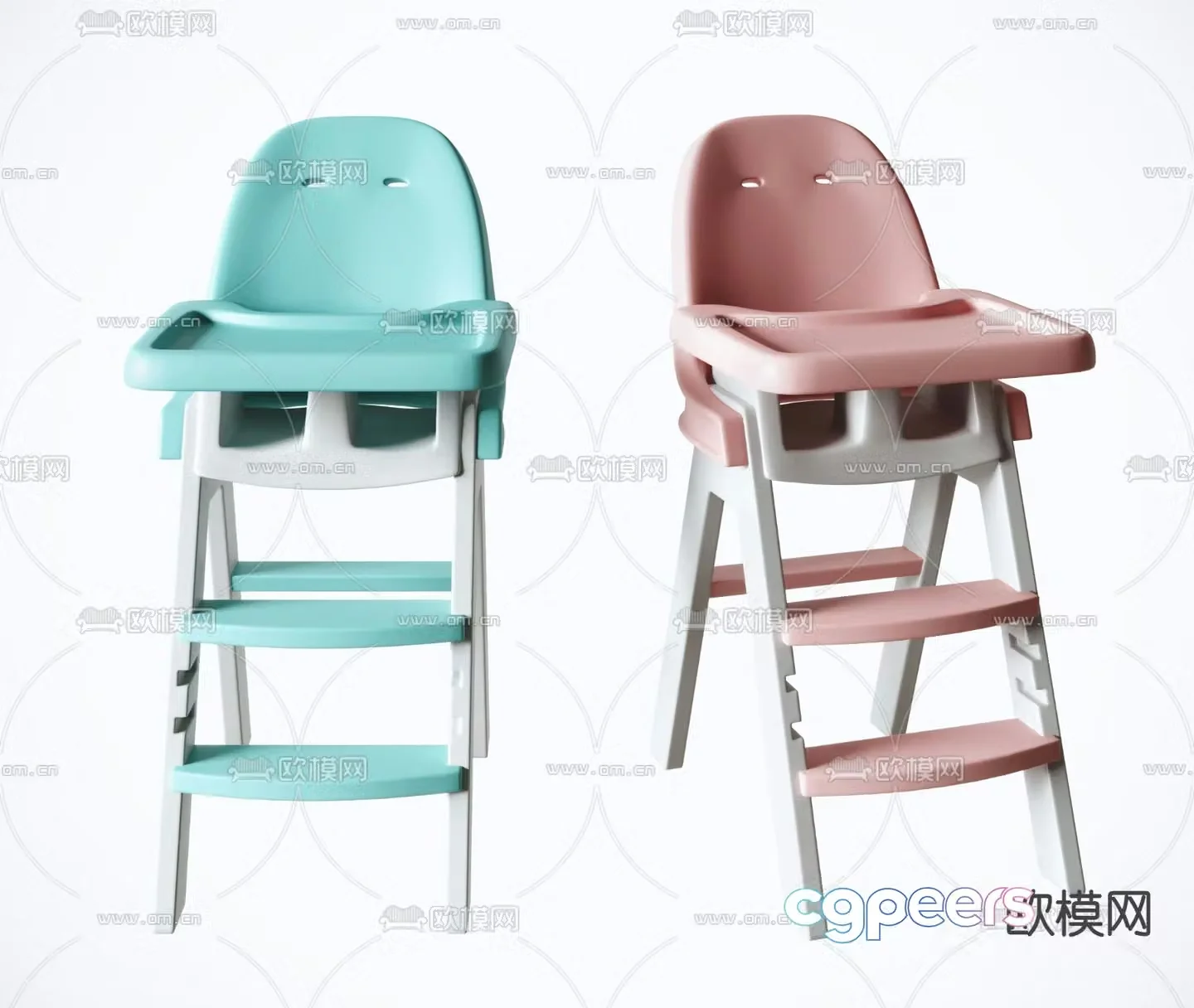 Baby dining chair children’s chair baby dining table 3D model