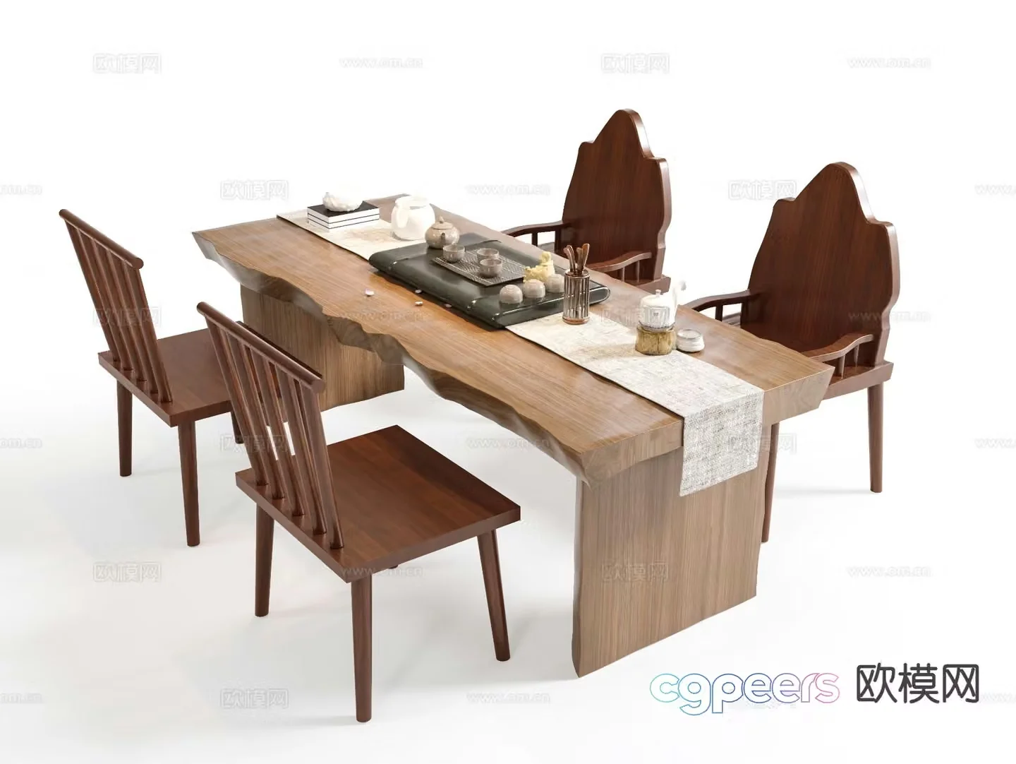 New Chinese style tea table tea table 3d model