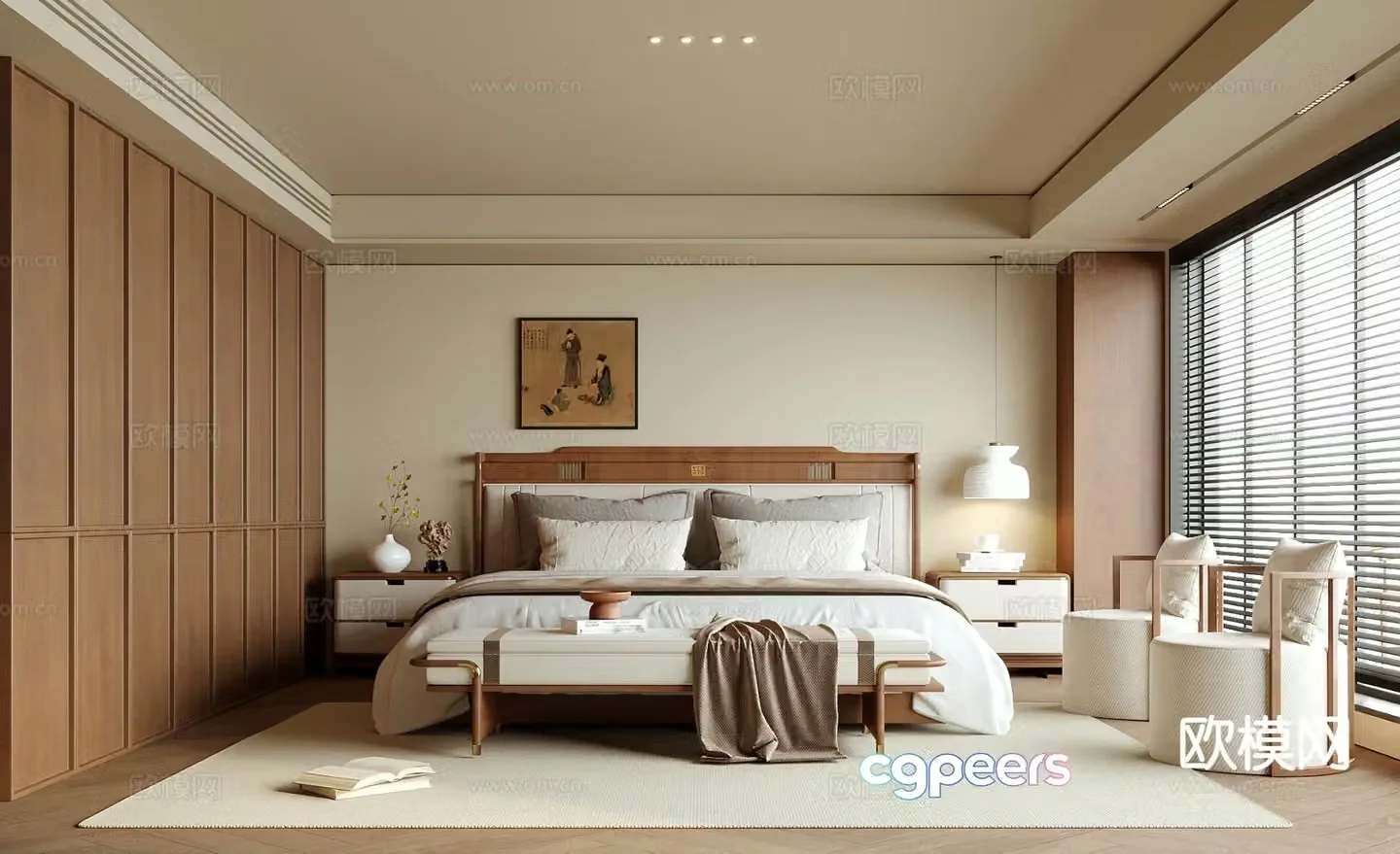 Medieval style bedroom master bedroom 3d model