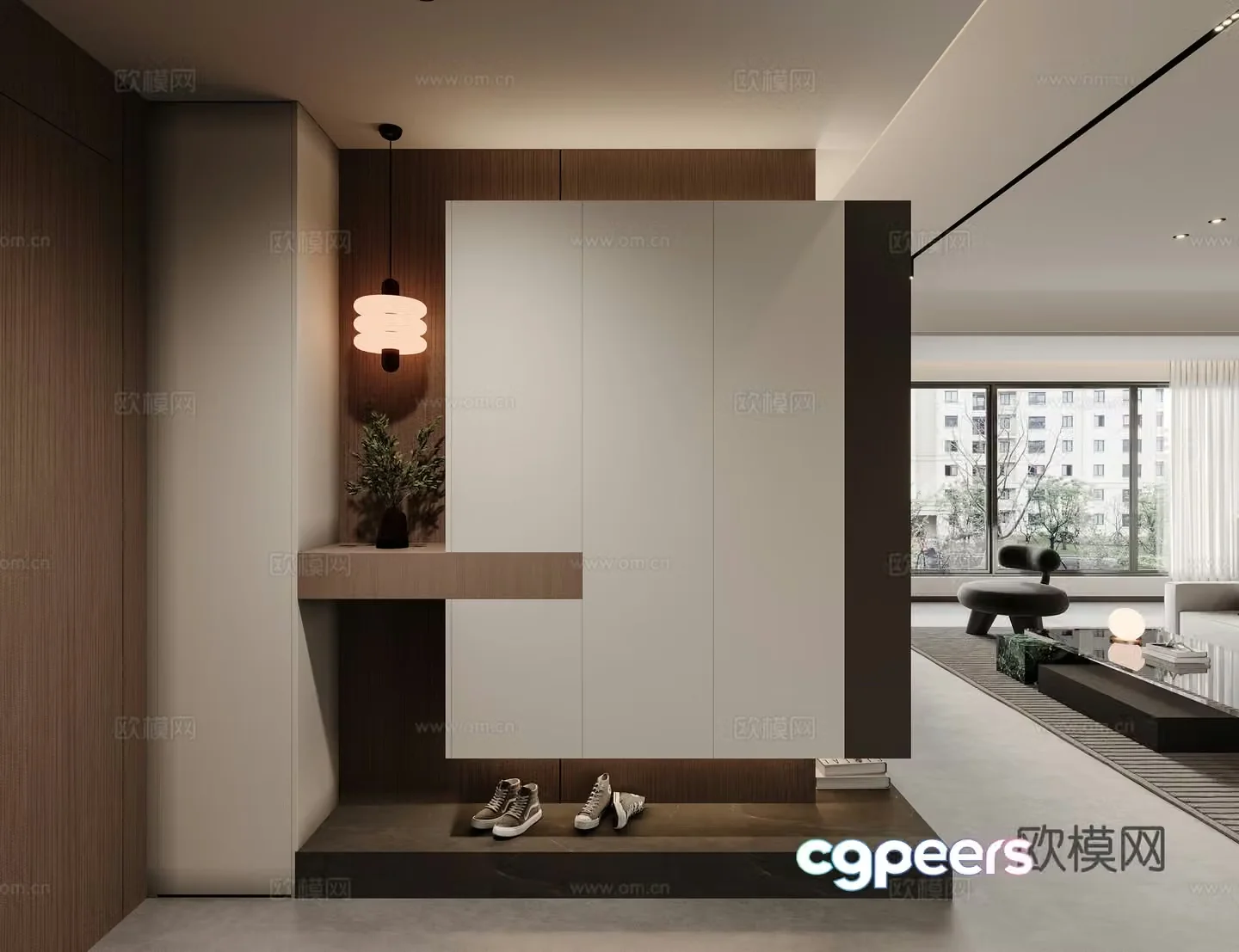 Modern shoe cabinet 3d model