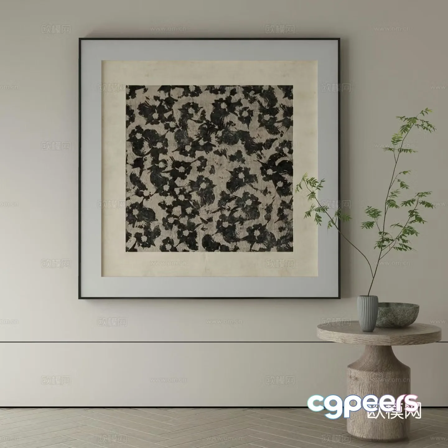 Modern Wasabi Hanging Painting Oil Painting 3D Model