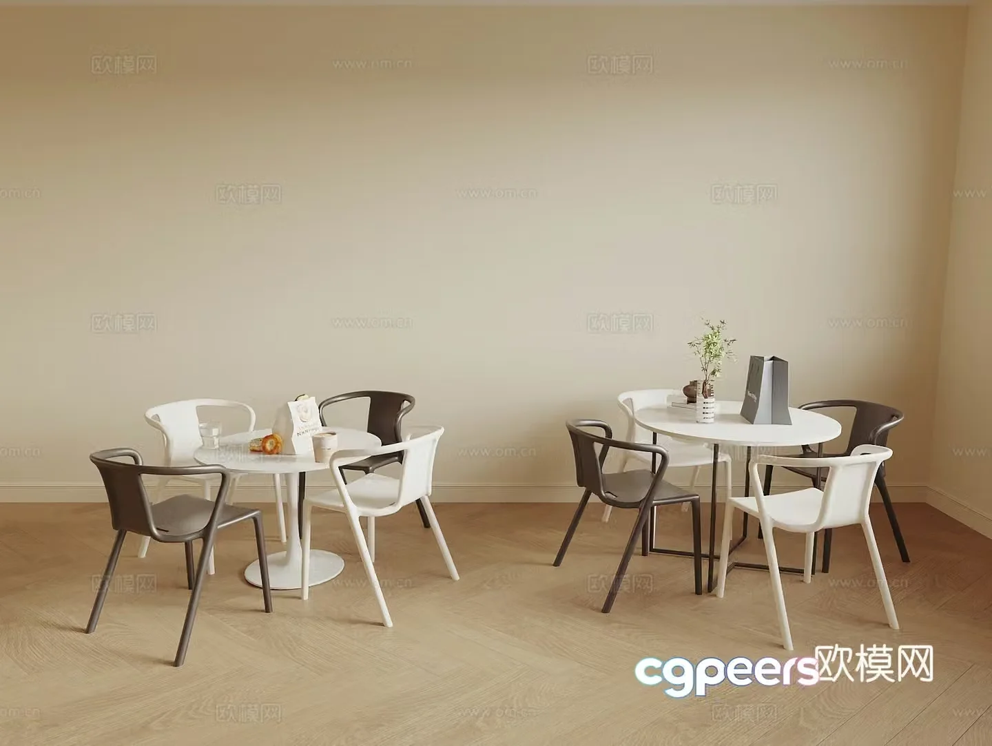 Modern negotiation tables and chairs leisure tables and chairs 3D model