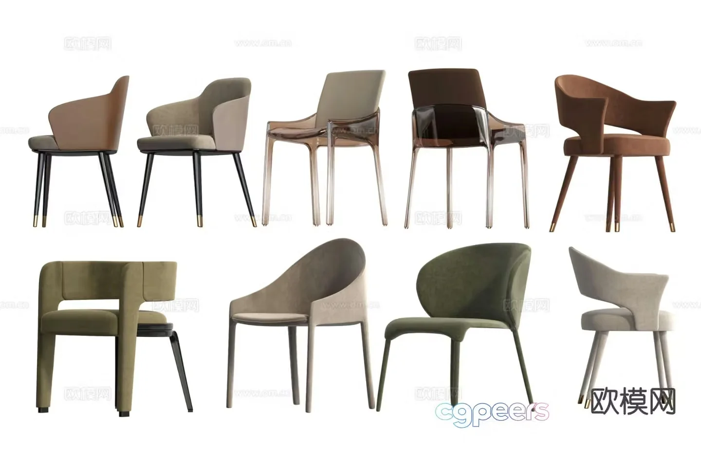 Single chair dining chair 3d model