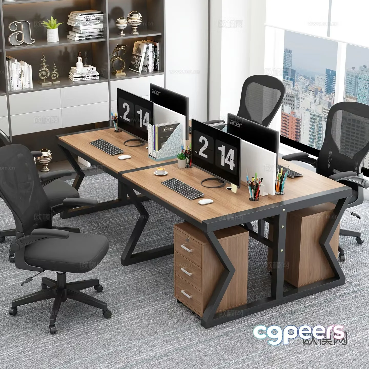 Modern desk and chair combination 3D model