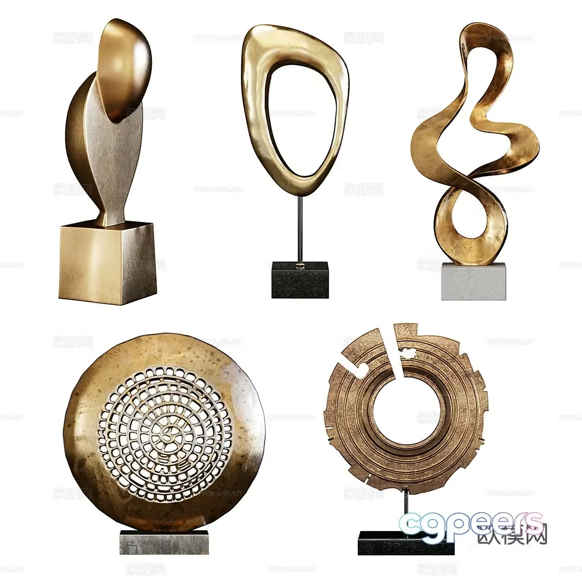 New Chinese metal sculpture ornament 3D model
