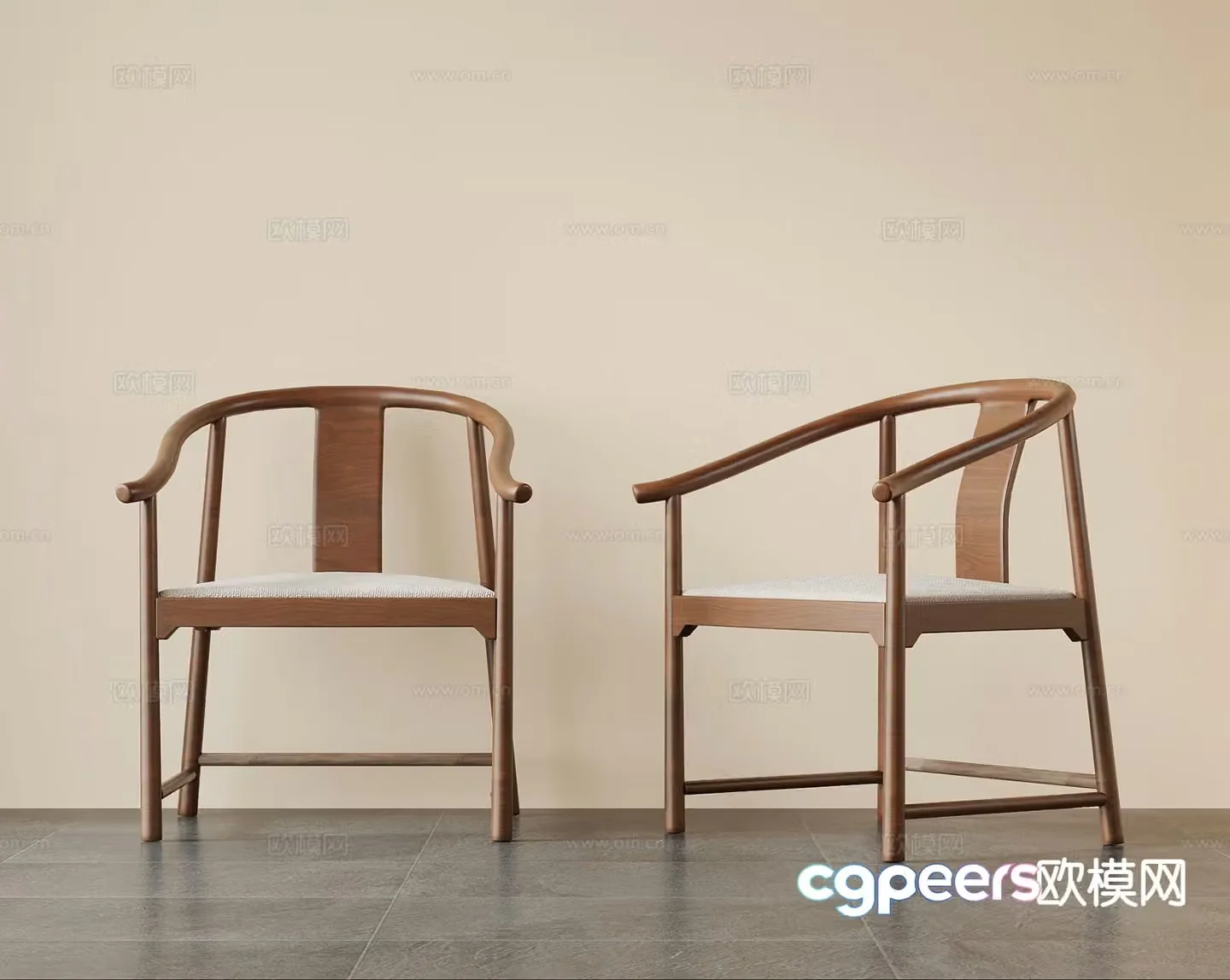 New Chinese style chair armchair 3d model