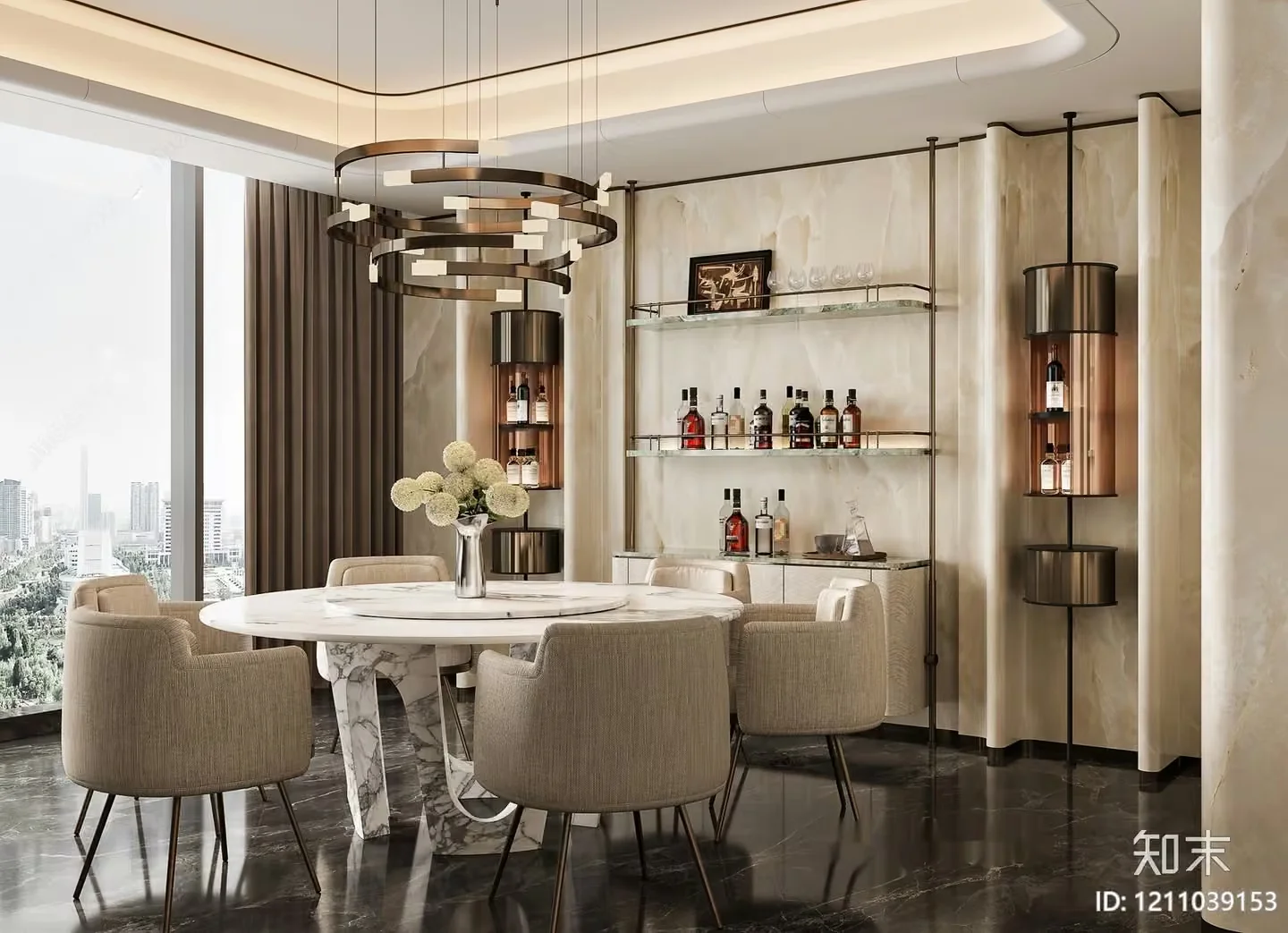 Modern Dining Room 3D Model – 2118 – VRAY Render