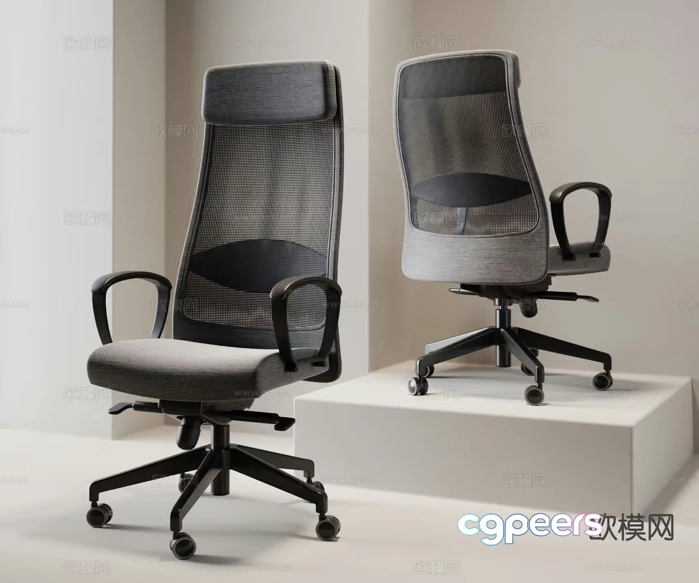 Modern office chair boss chair swivel chair staff chair 3d model