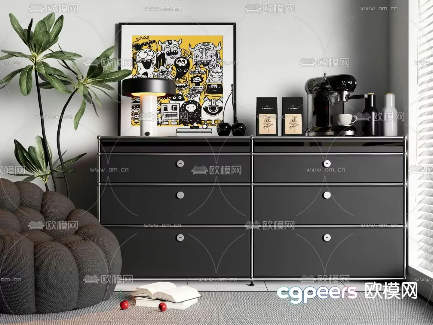 USM side cabinet drawer 3d model