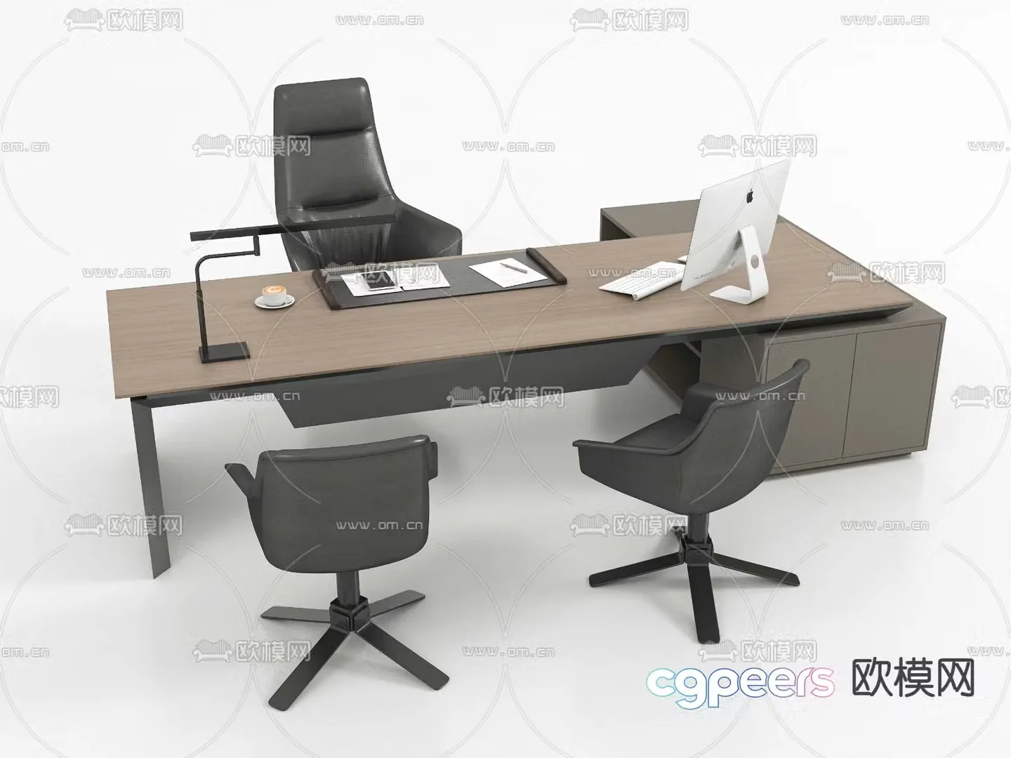Office desk and chair desk table 3d model
