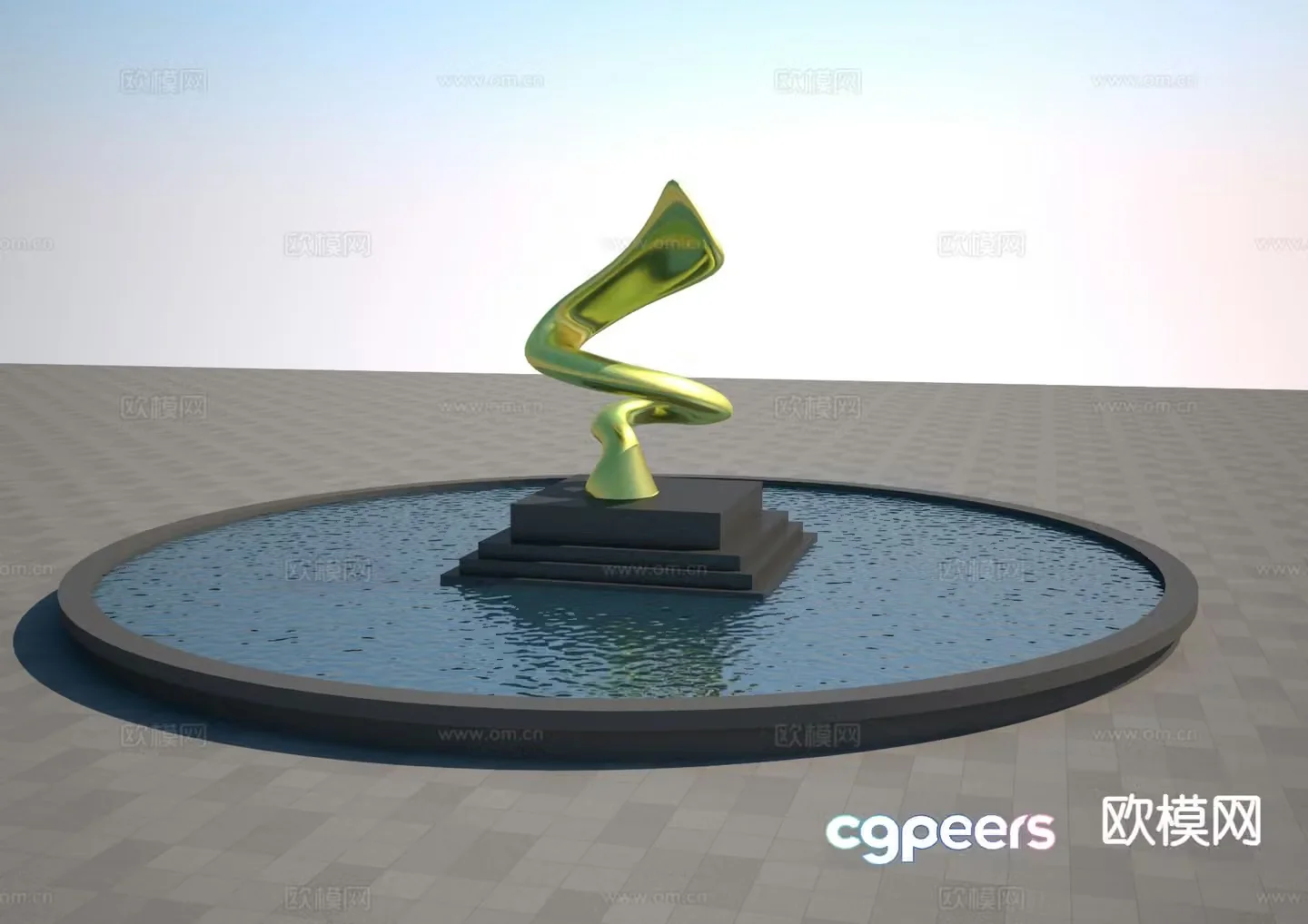 Abstract streamer sculpture 3d model